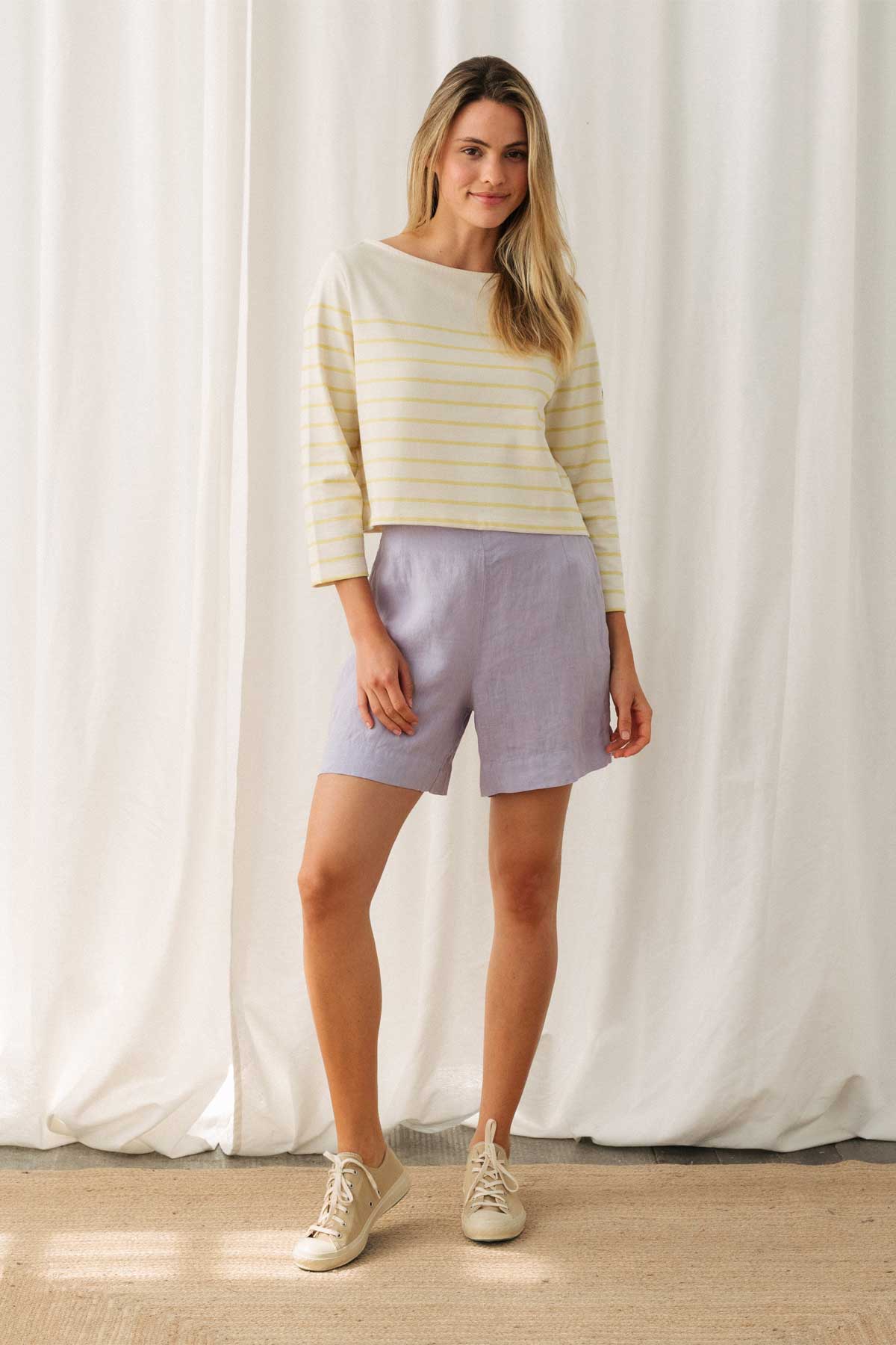 Organic cotton yellow striped shirt