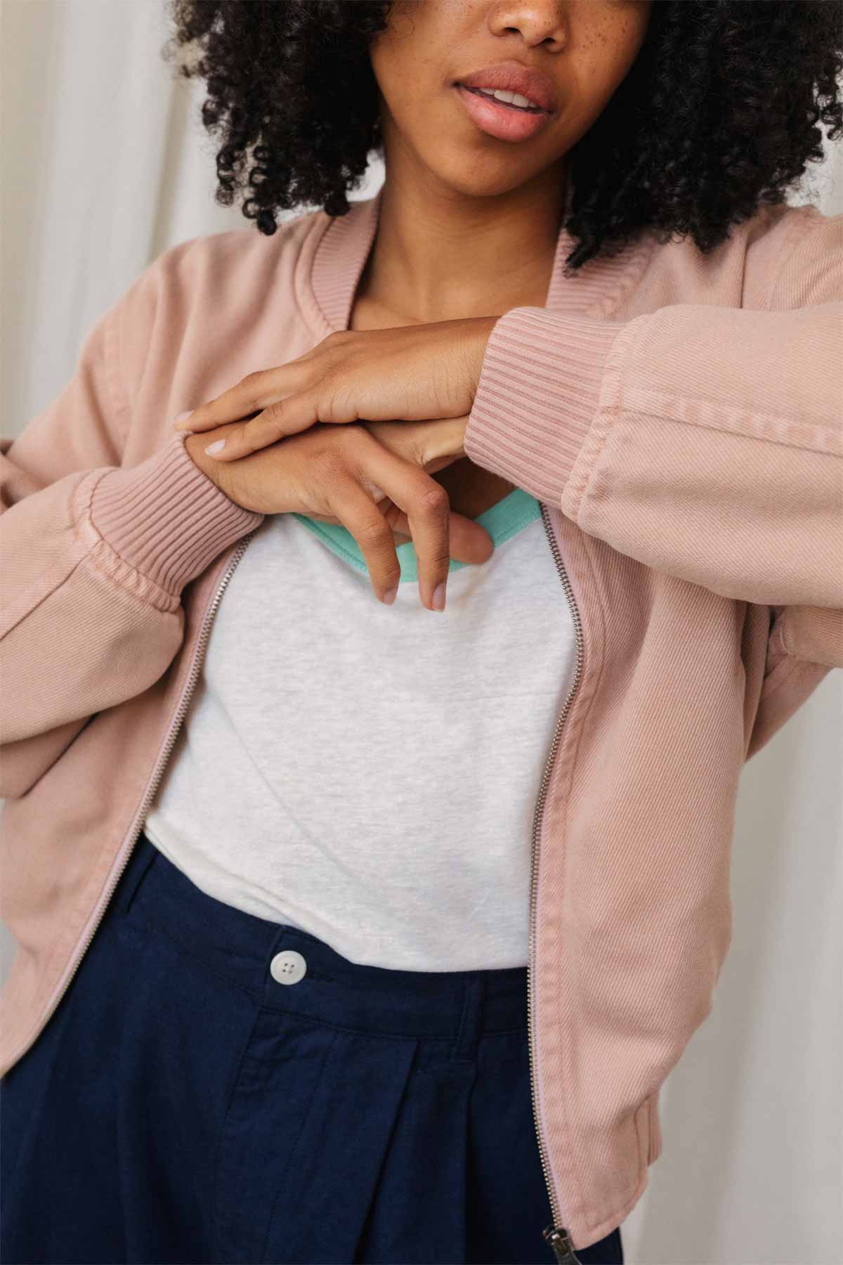 tencel lyocell bomber rose jacket