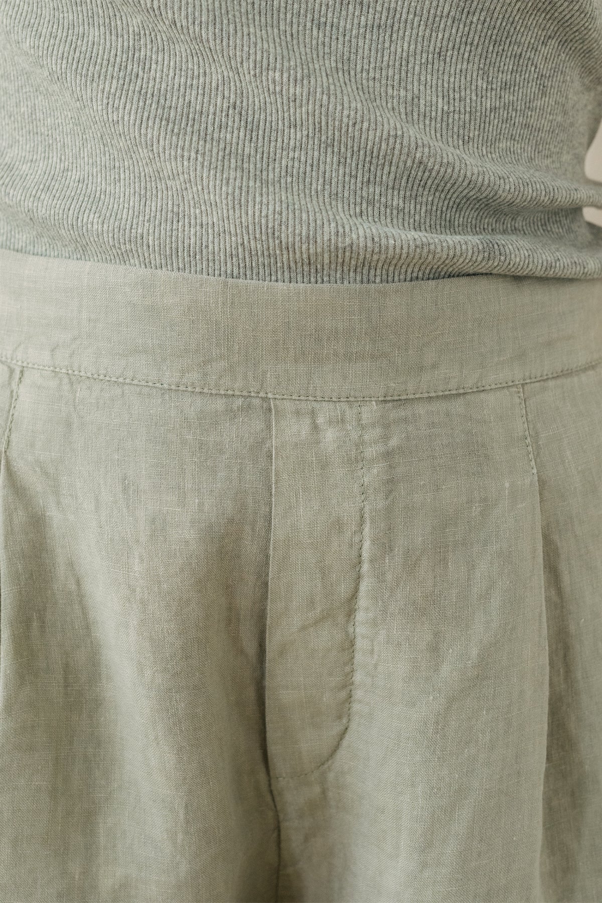 linen green shorts for women