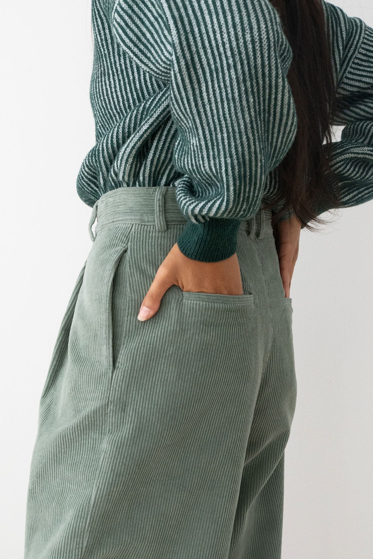 Haruku Corduroy - Washed Green