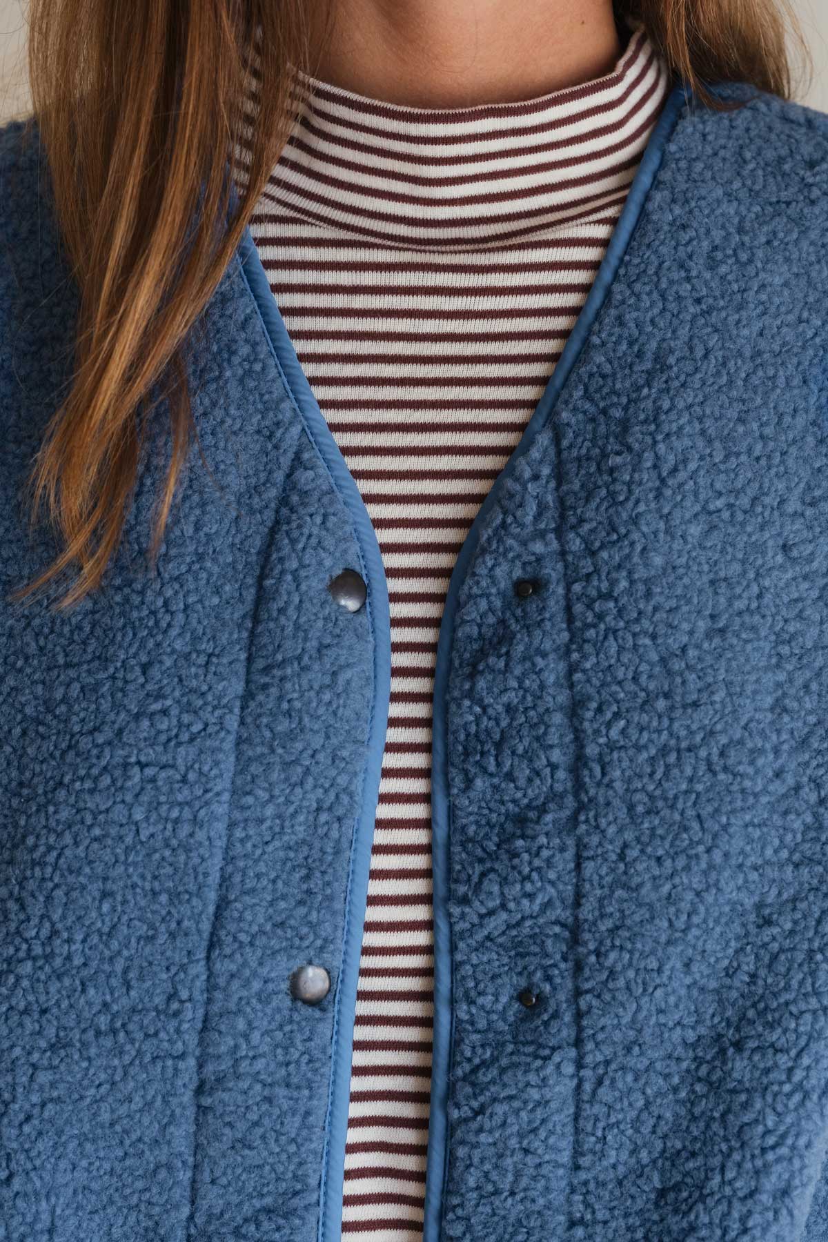Cozy blue fleece vest
