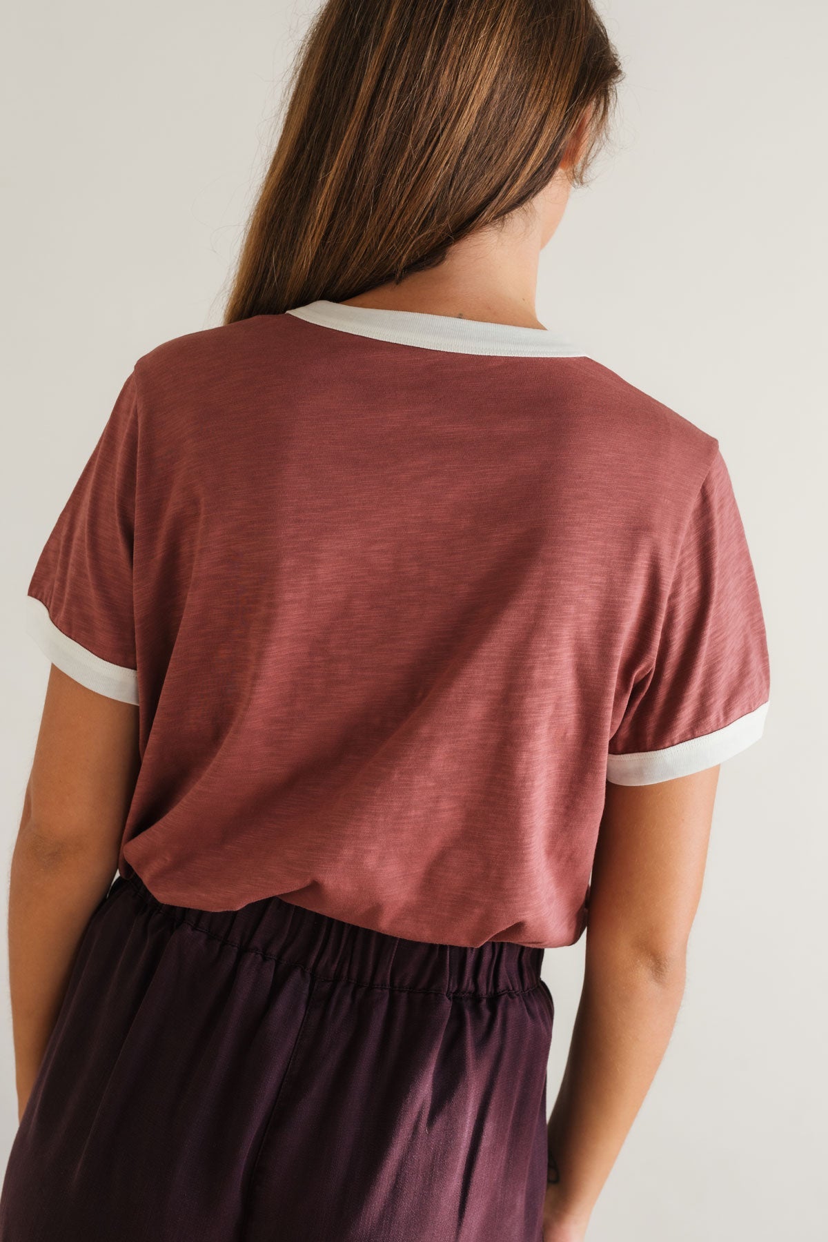 Two-tone red tee, soft cotton
