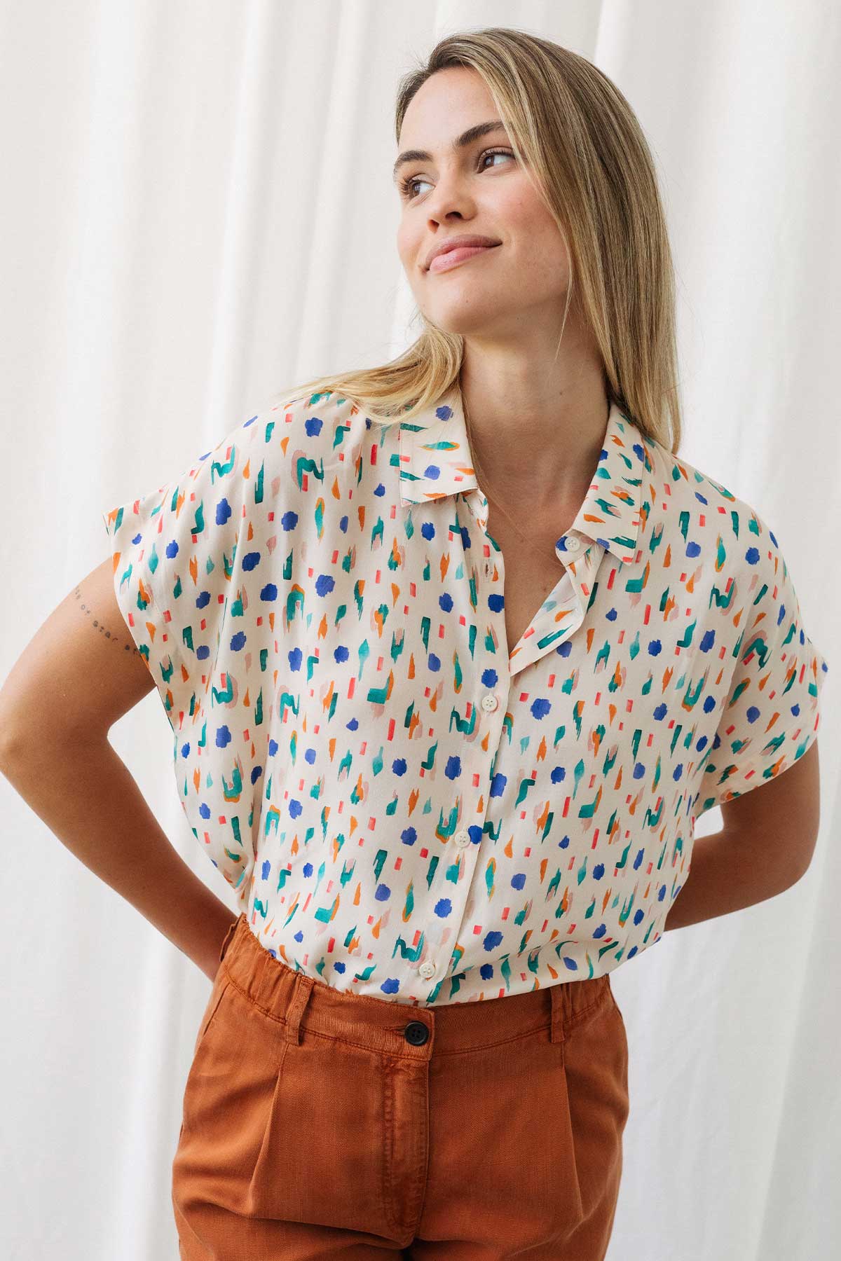 relaxed fit summer printed shirt