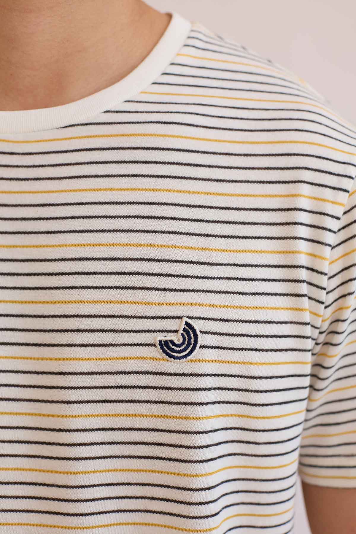 recycled poliester striped tee for men