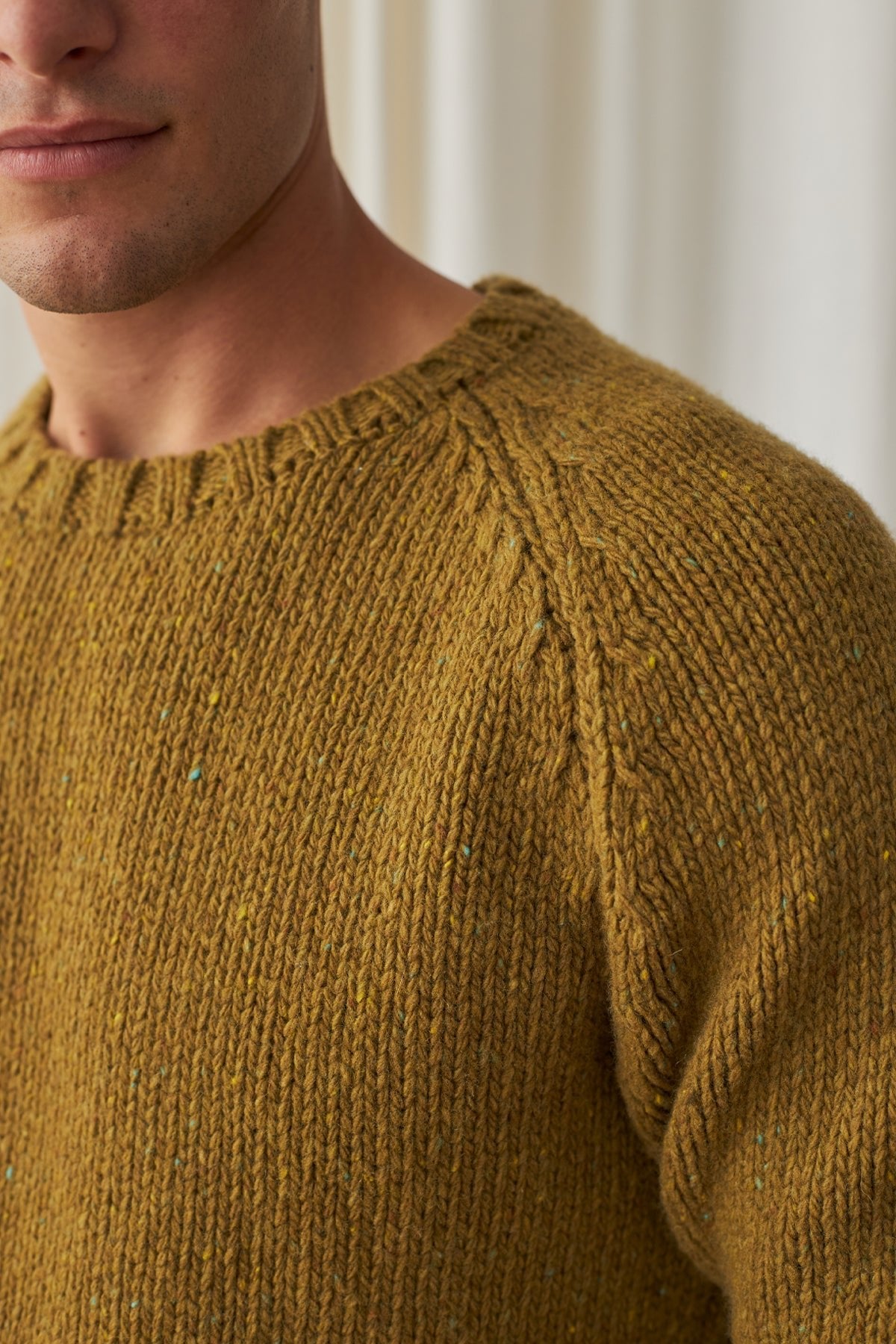 meta-hover, raglan sleeves merino wool knit