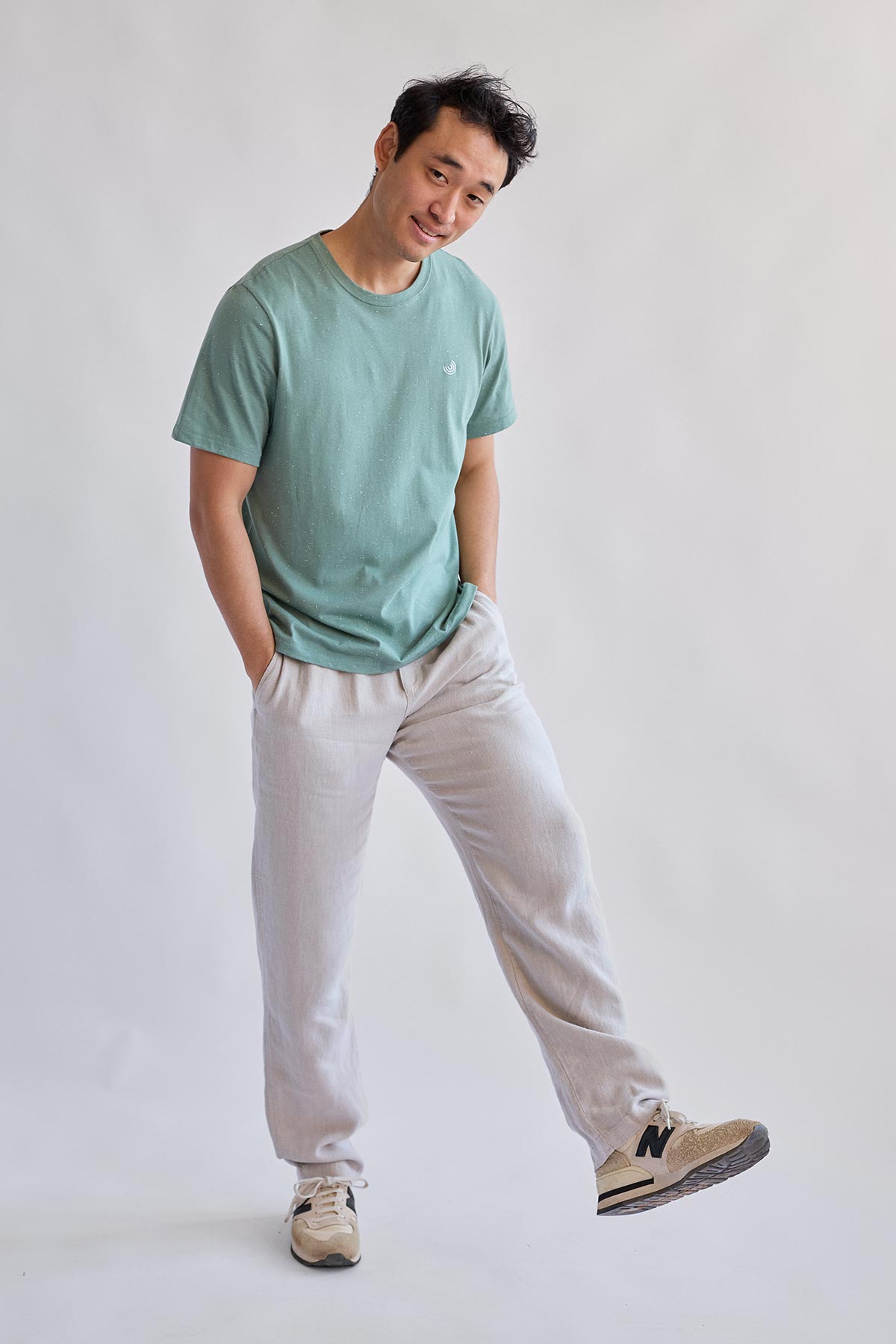 ecru lightweight men linen pants