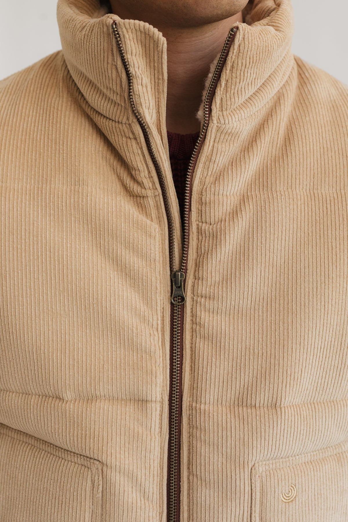 vegan corduroy body warmer for men