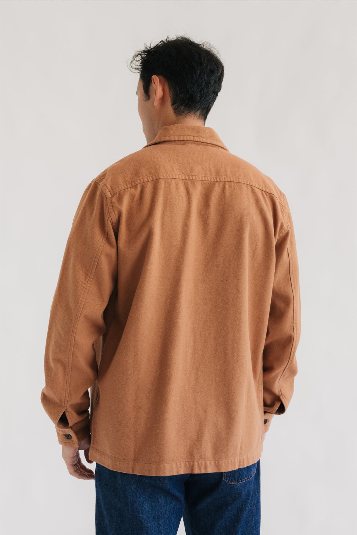 sustainable camel flannel shirt