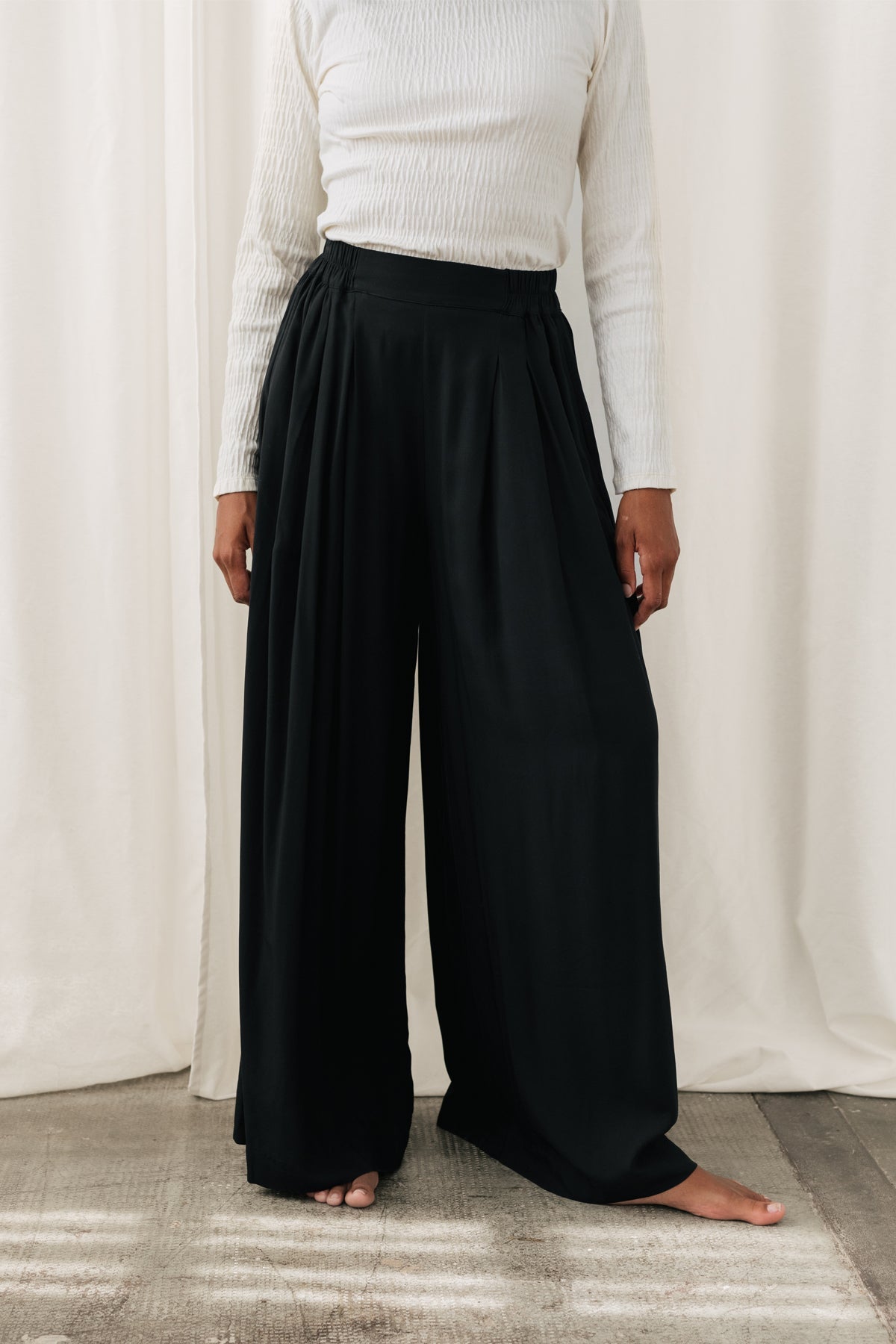 wide leg palazzo black pants.