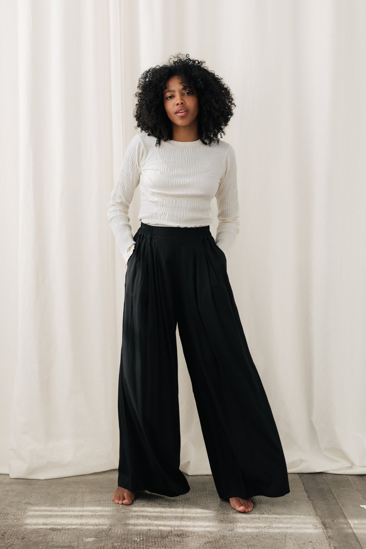 elegant wide leg black pants 