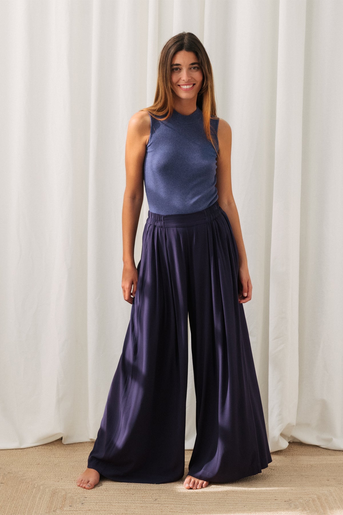 viscose wide leg pants for women