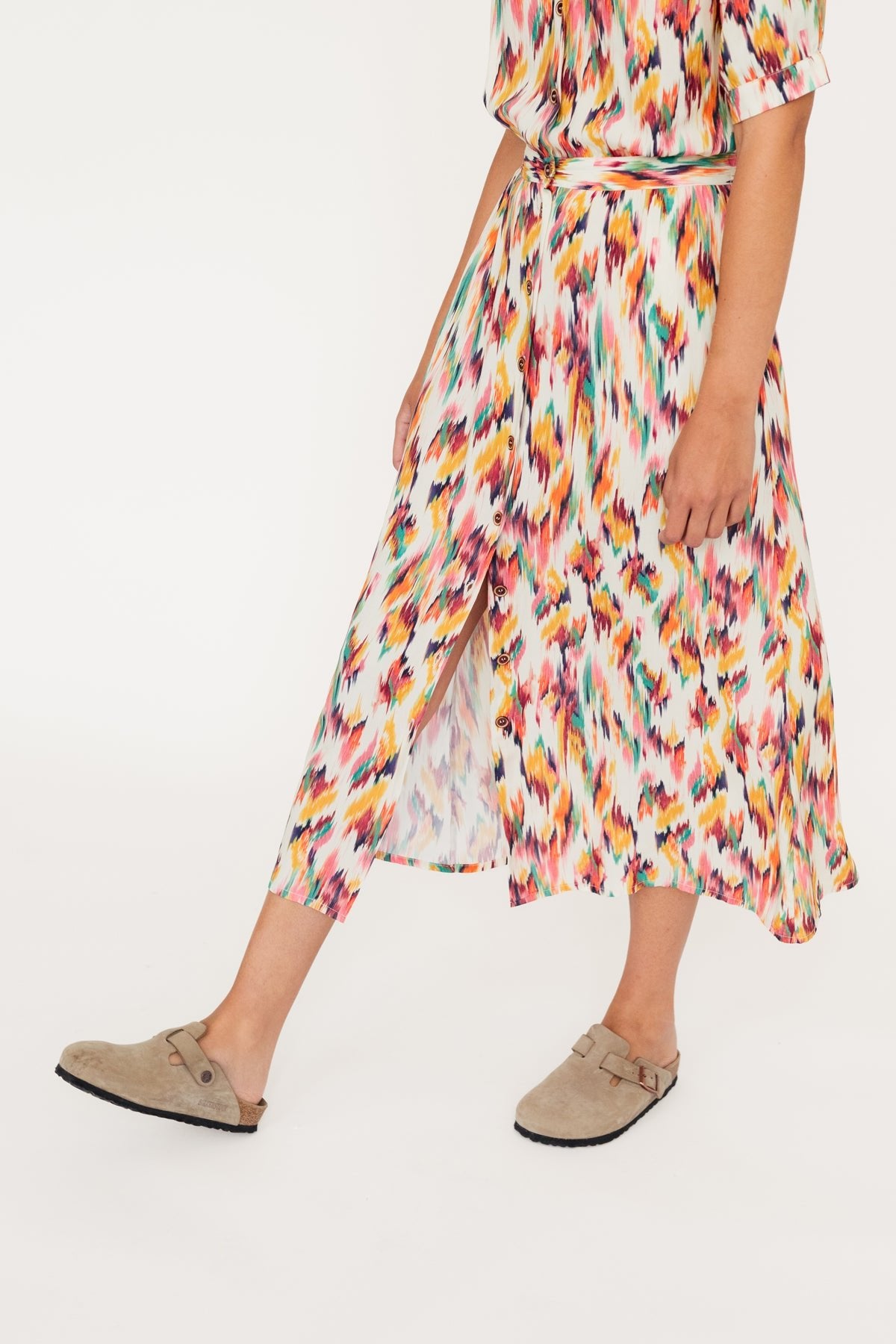 organic cotton midi printed dress