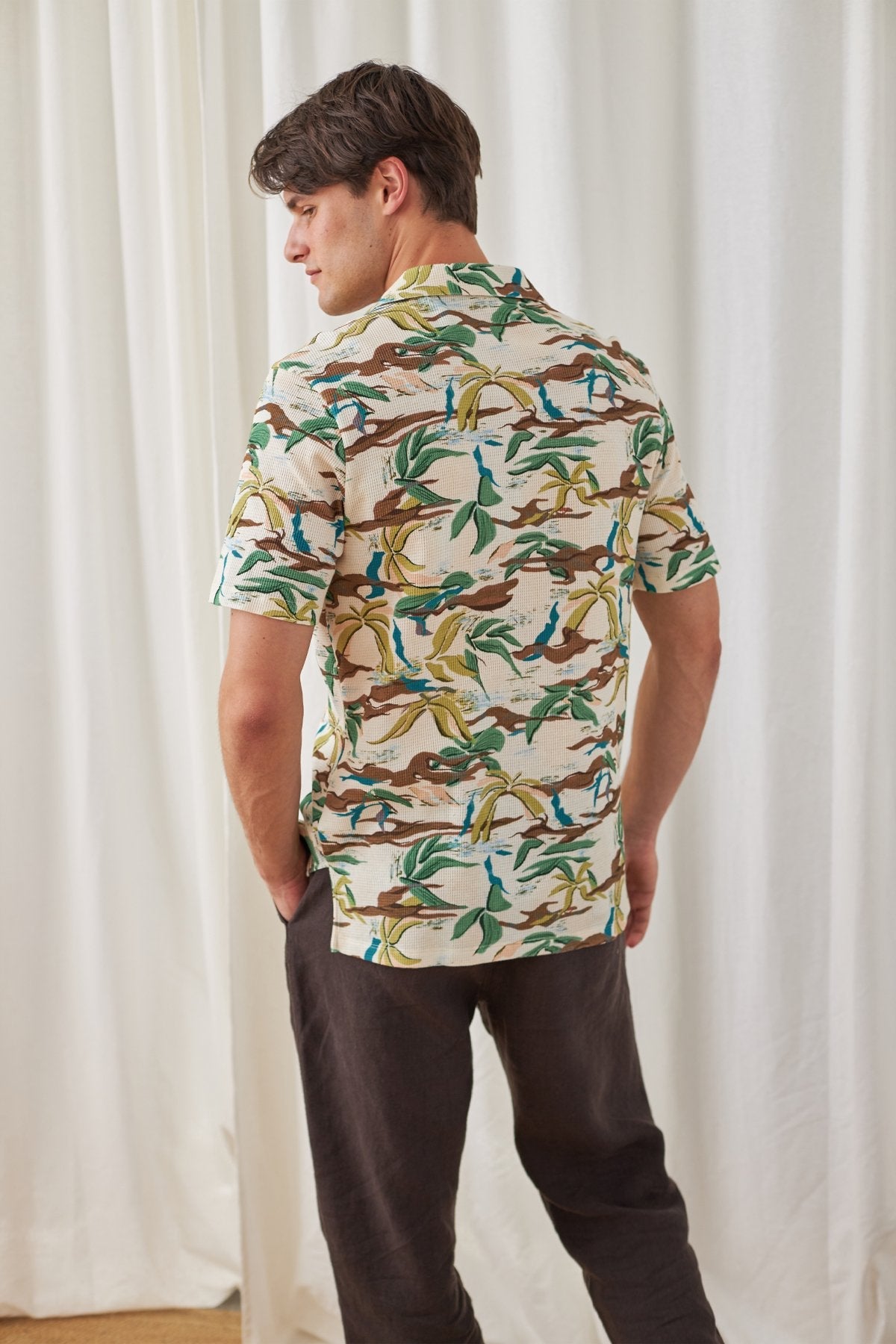 palm tree print shirt for men