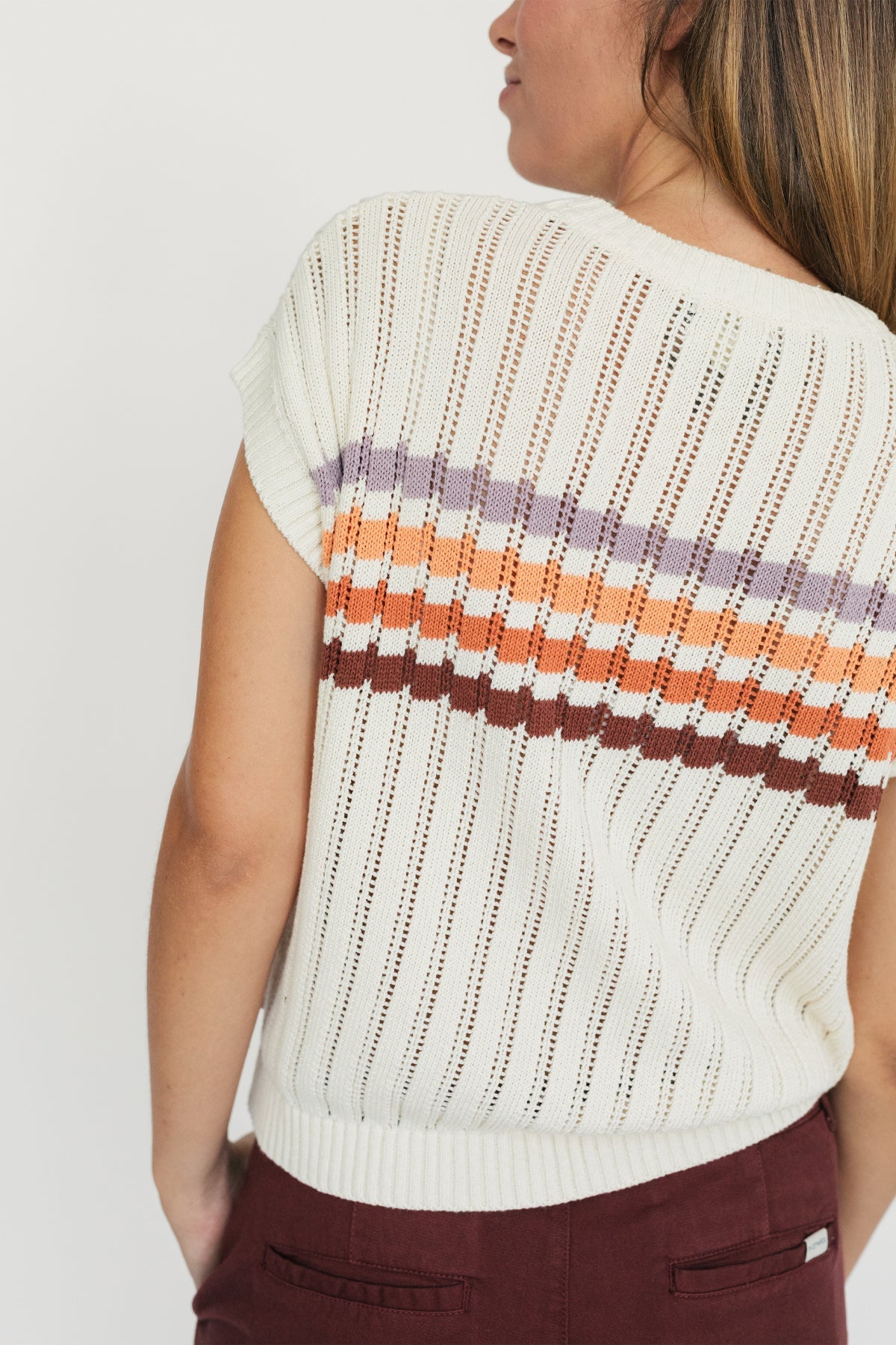 organic cotton knitted top with stripes