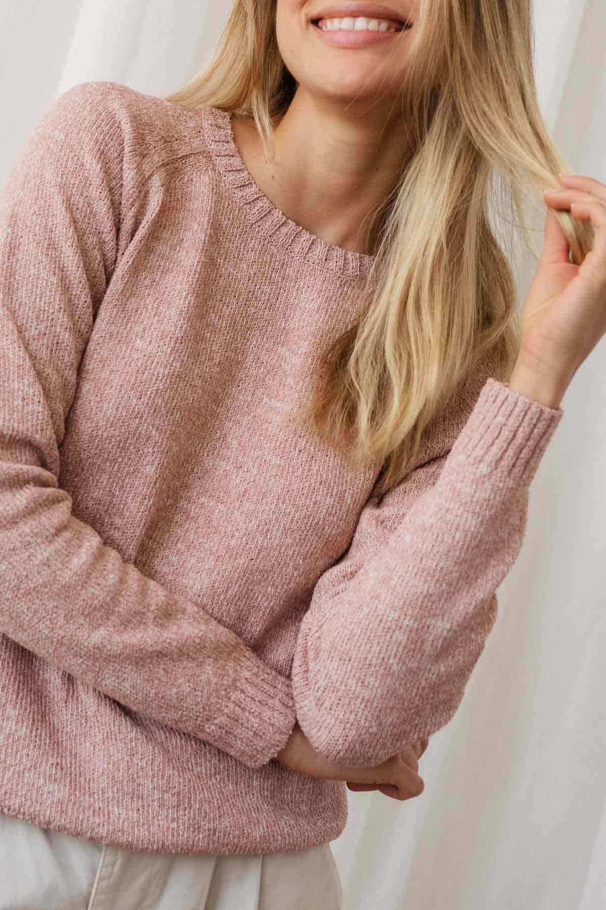 pale pink lightweight knit