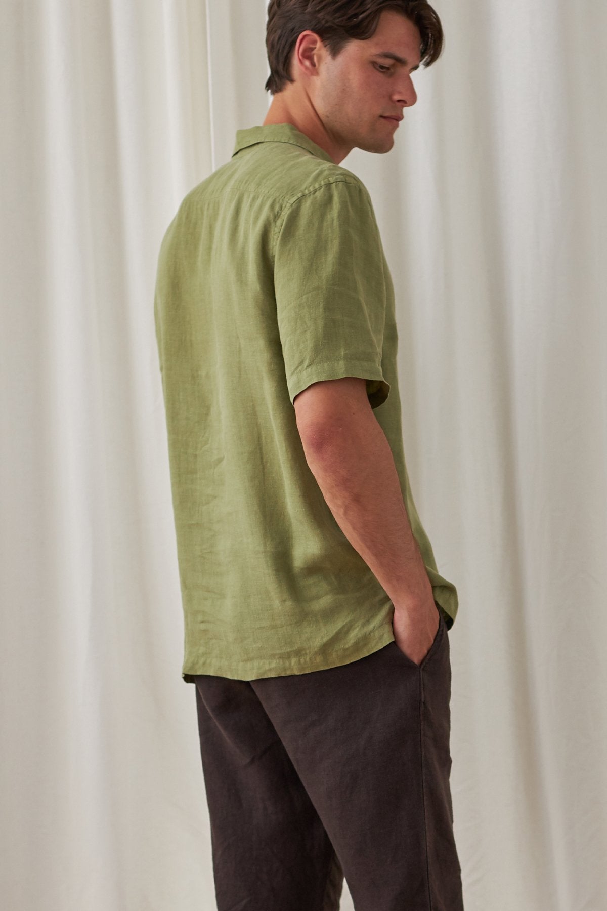 relaxed fit green vegan shirt