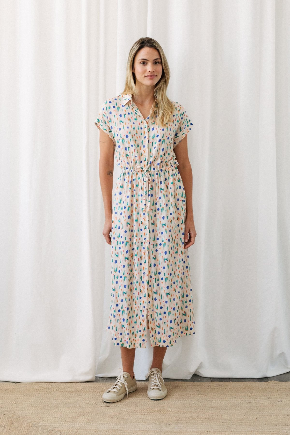 capped sleeve breathable summer dress