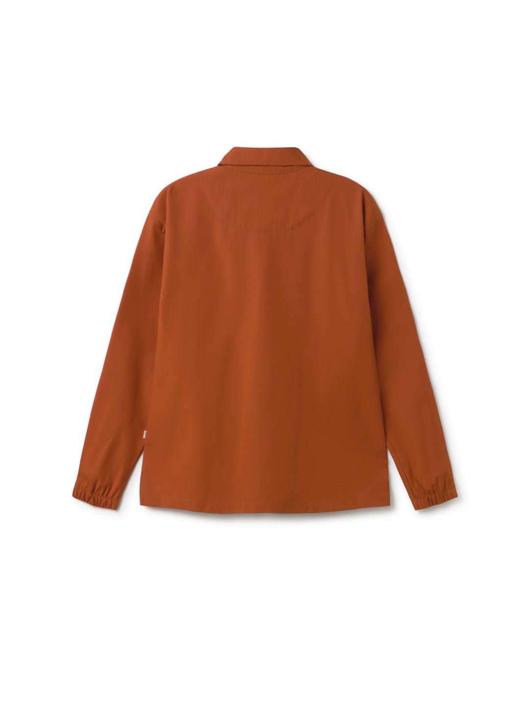 Umber orange Organic cotton ripstop overshirt men back