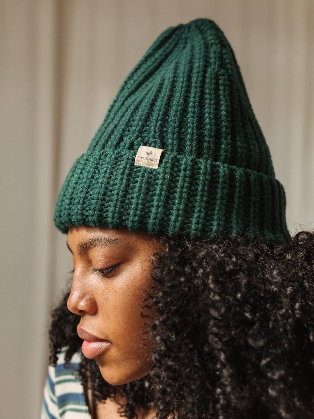 Ribbed Beanie Dark Green Fair Fashion by TWOTHIRDS