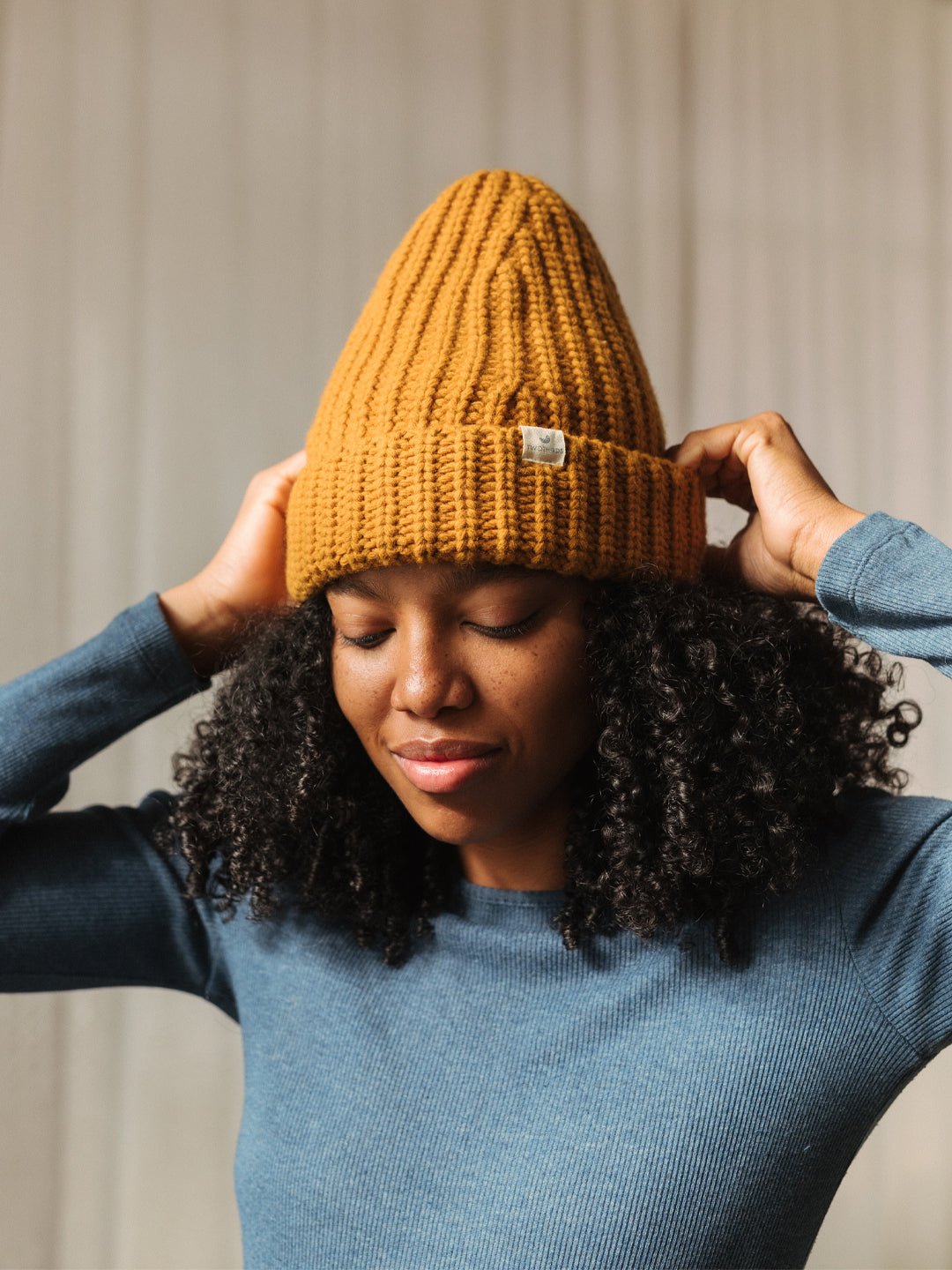 Ribbed Beanie - Mustard