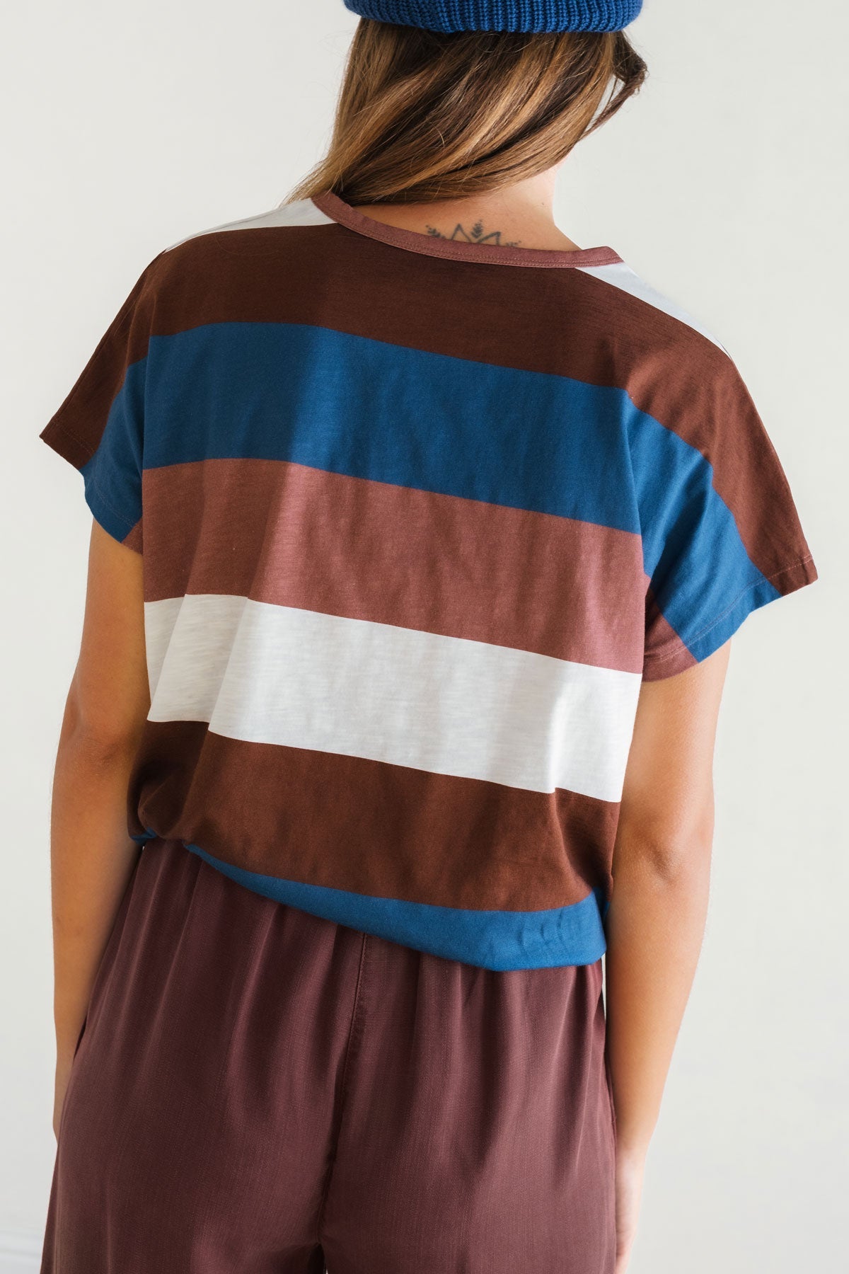 Organic striped T-shirt with relaxed fit