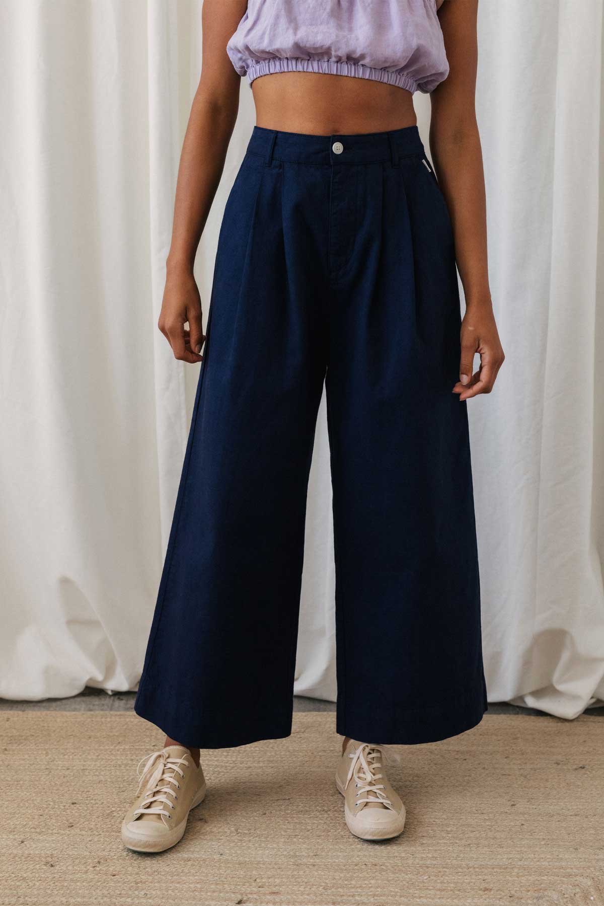 blue night palazzo pants for women