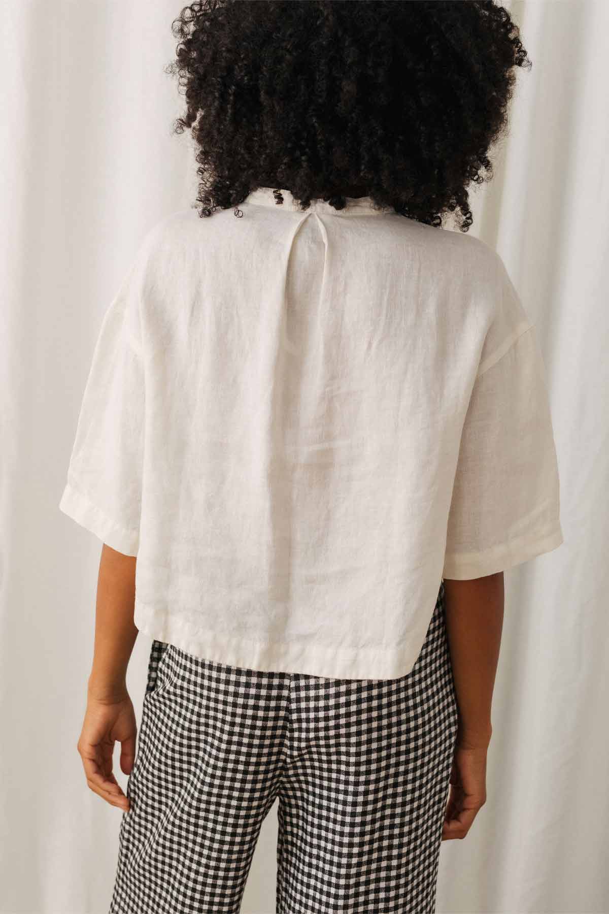 Off-white linen shirt for women