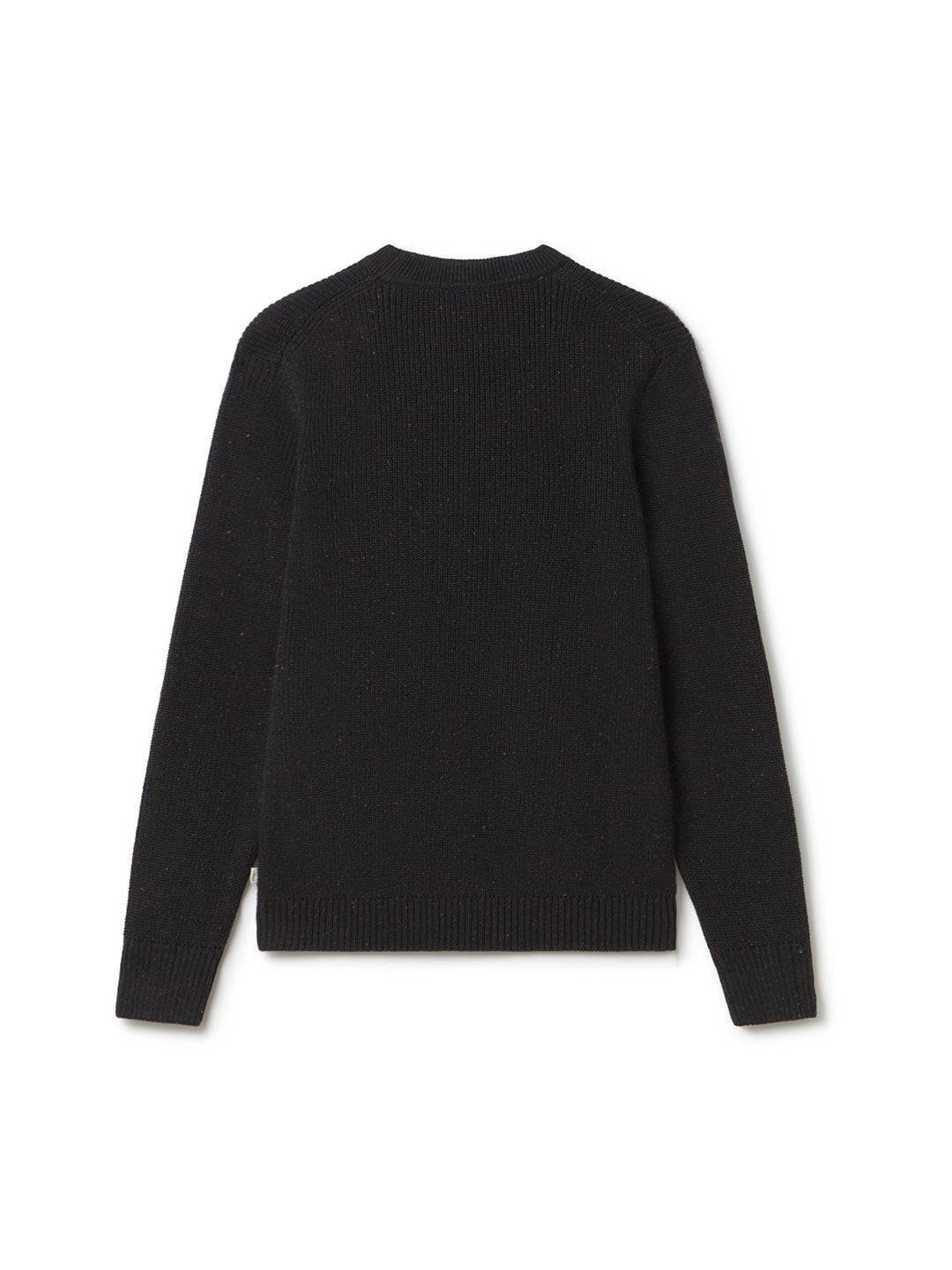 Black multicolor neps knit men back