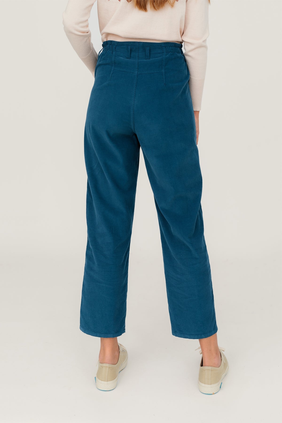 organic cotton blue trousers