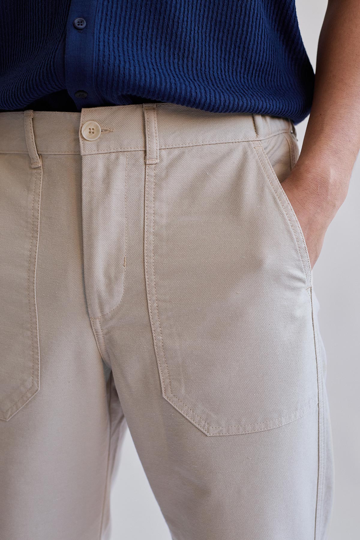 sustainable grey casual trousers