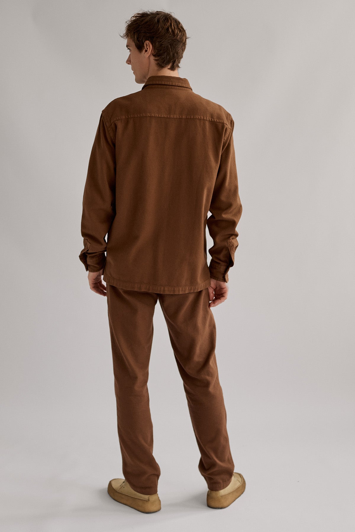 Versatile brown flannel shirt for men
