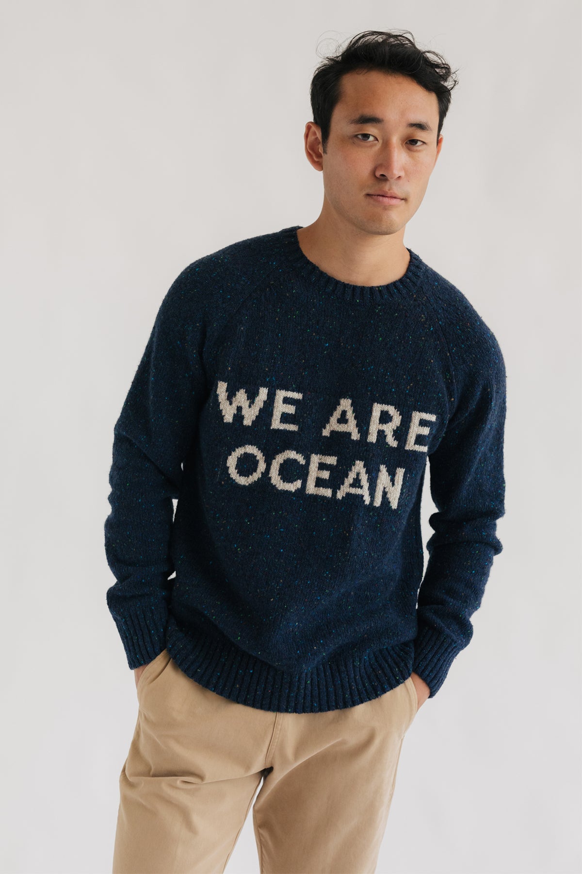 Eco-friendly blue knit for men