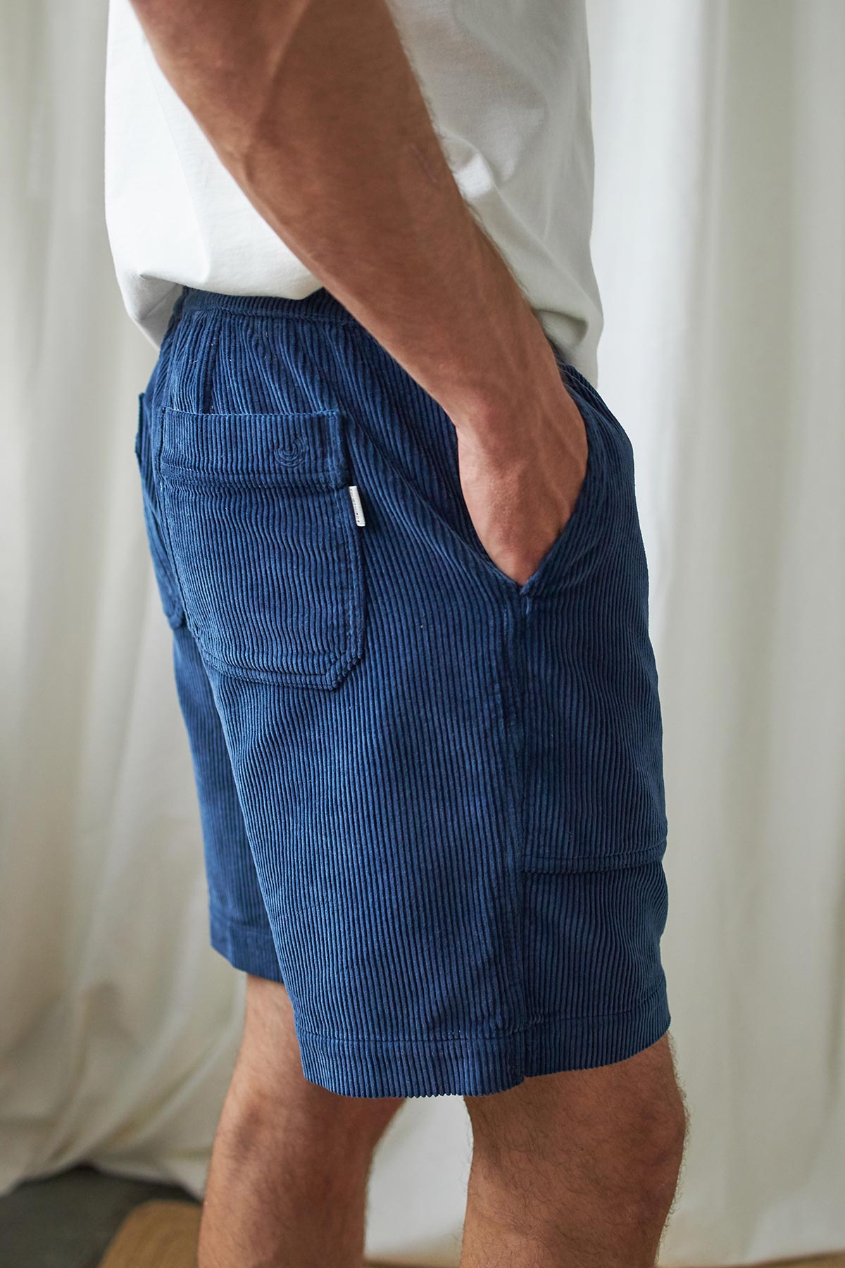 corduroy summer blue shorts for men