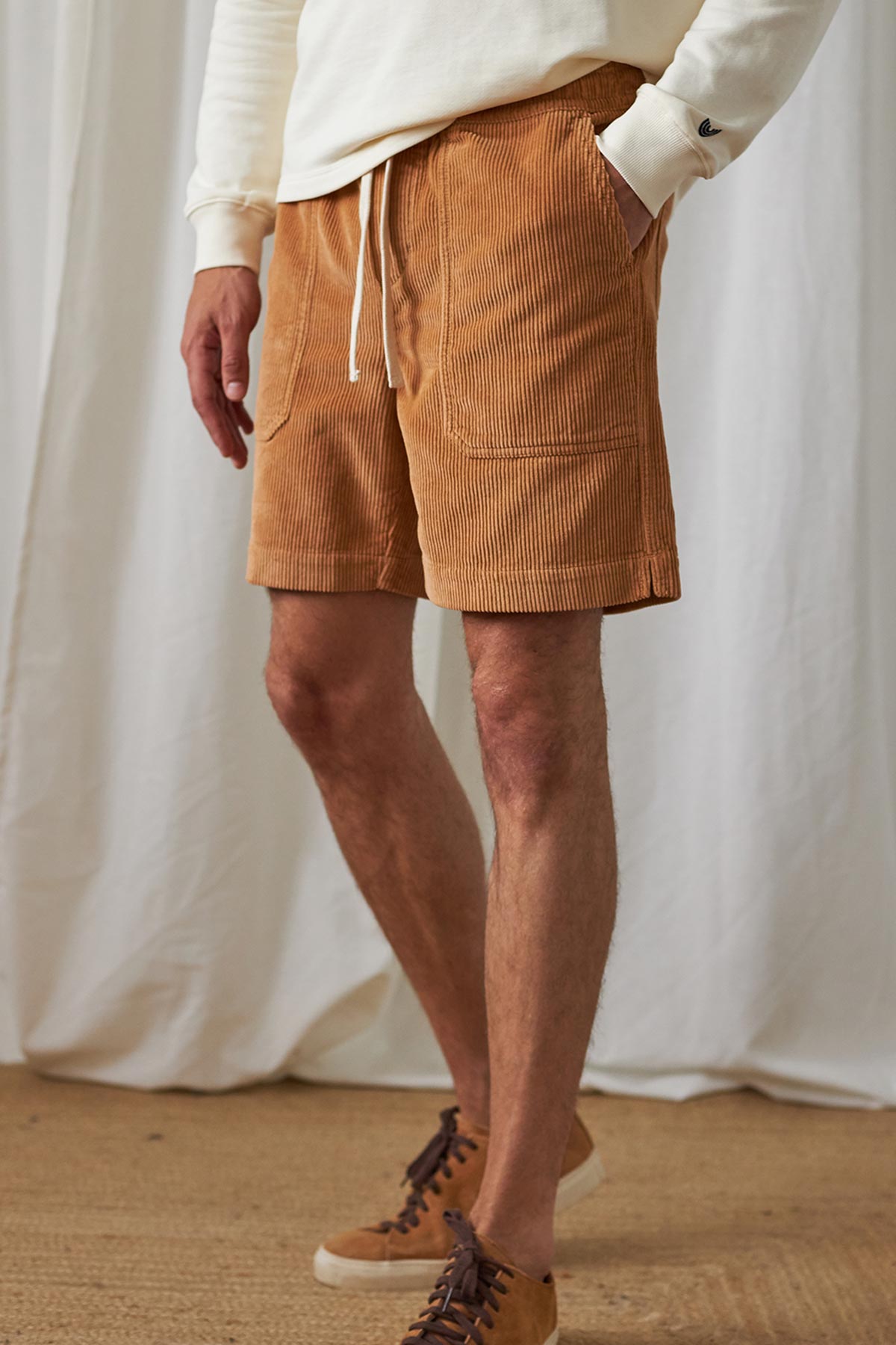 meta-preview, organic corduroy shorts