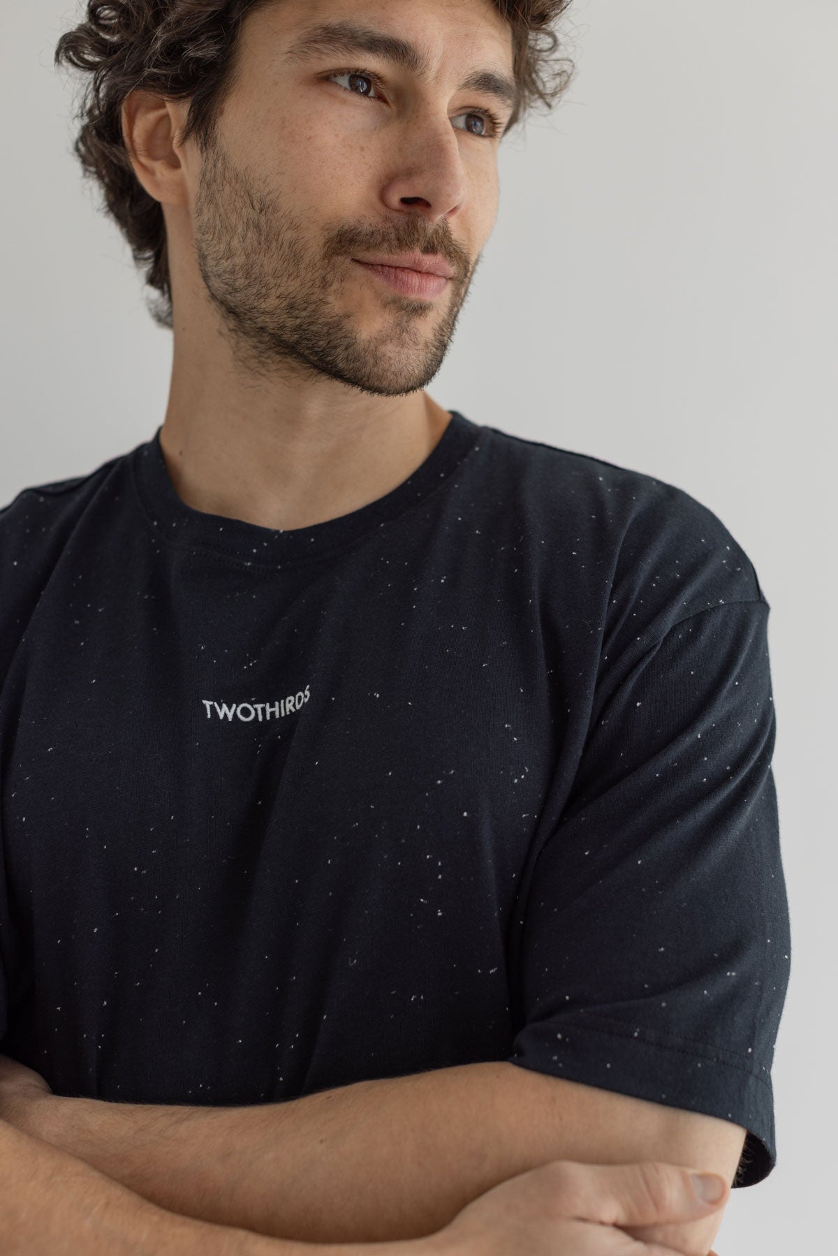 Black Oversized t-shirt men detail front