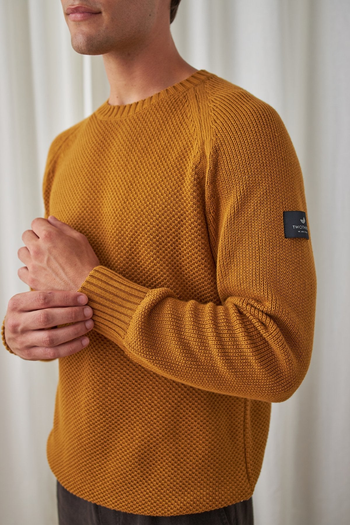 meta-preview, raglan sleeves mustard knit