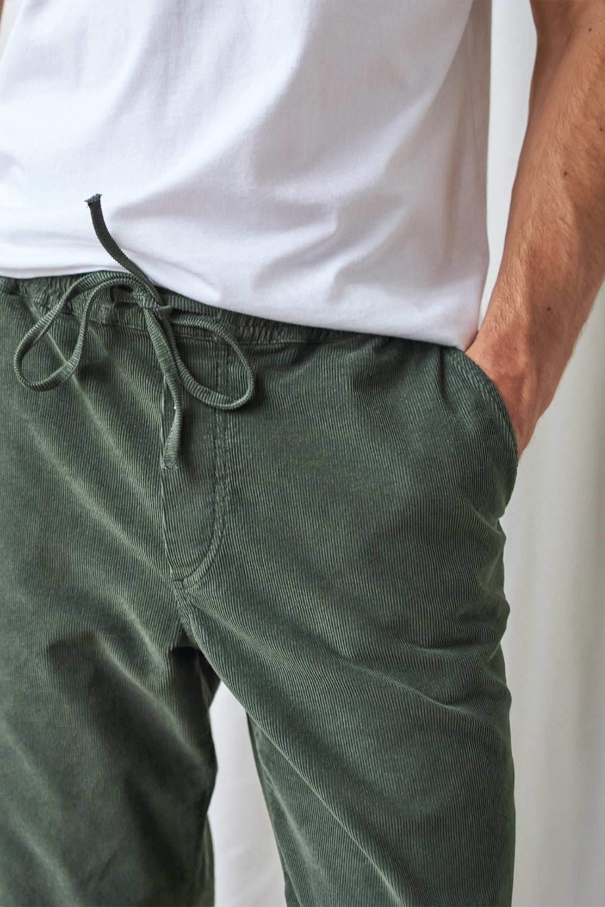 meta-preview, green drawstring waist pants