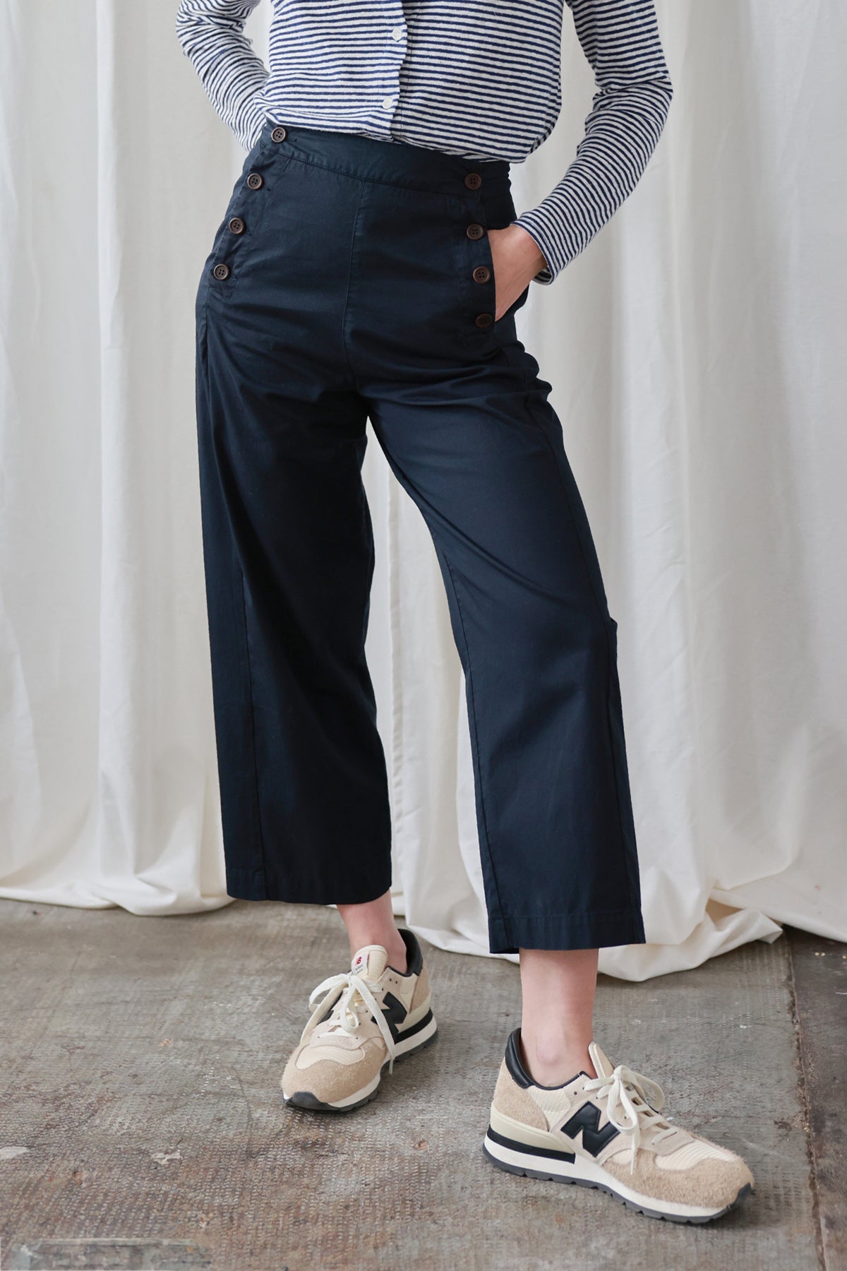 Organic cotton wide leg pants for women