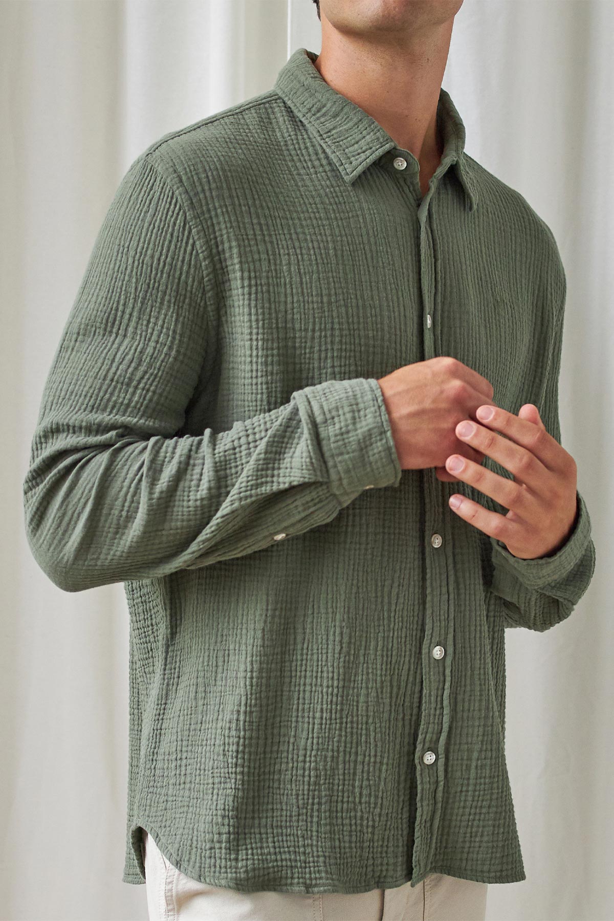 green organic cotton lightweight shirt