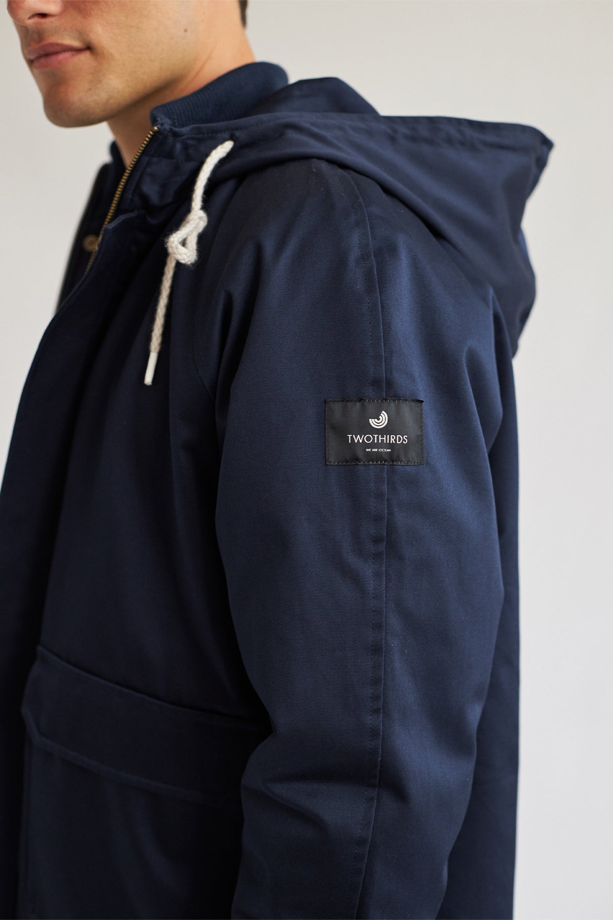 navy eco-teflon cotton jacket