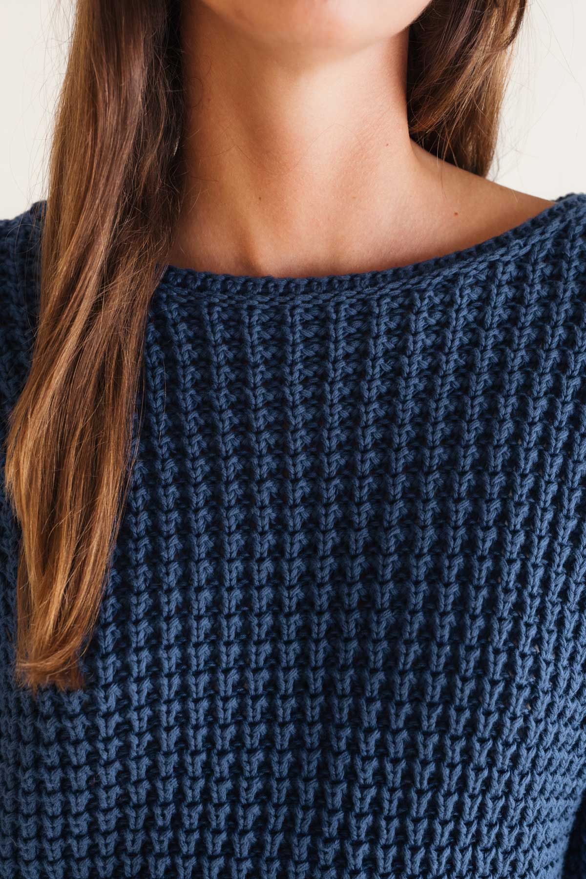 Soft navy knit made sustainably