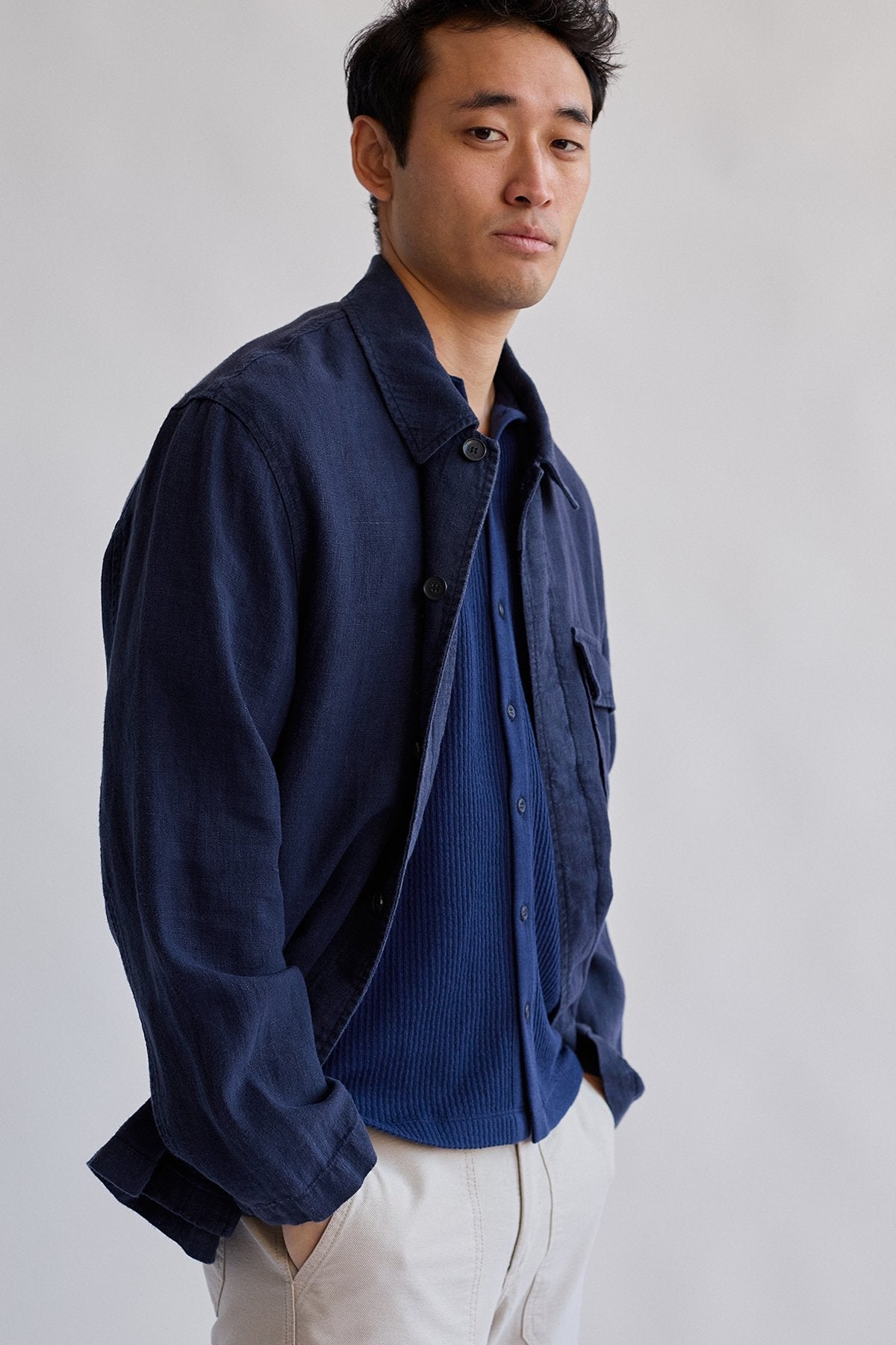 meta-preview, Men's breathable navy shirt