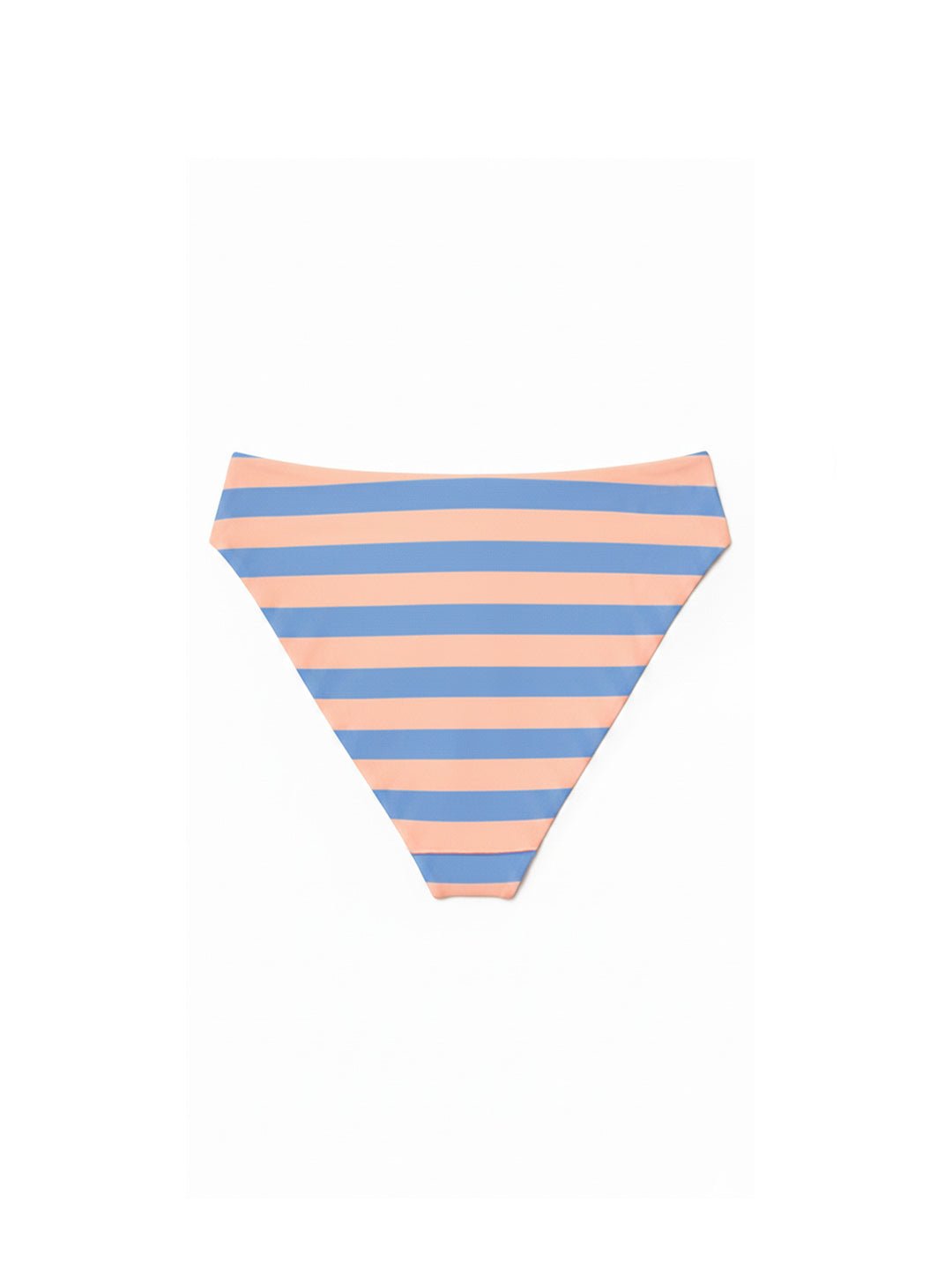 Denim blue striped bikini bottoms women back