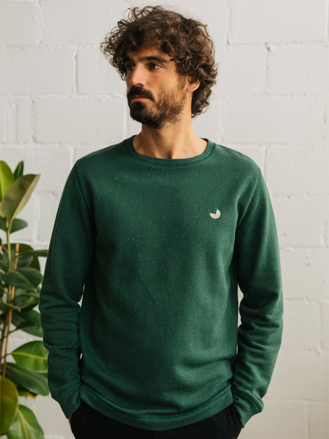 Hunter green crew sale neck sweatshirt