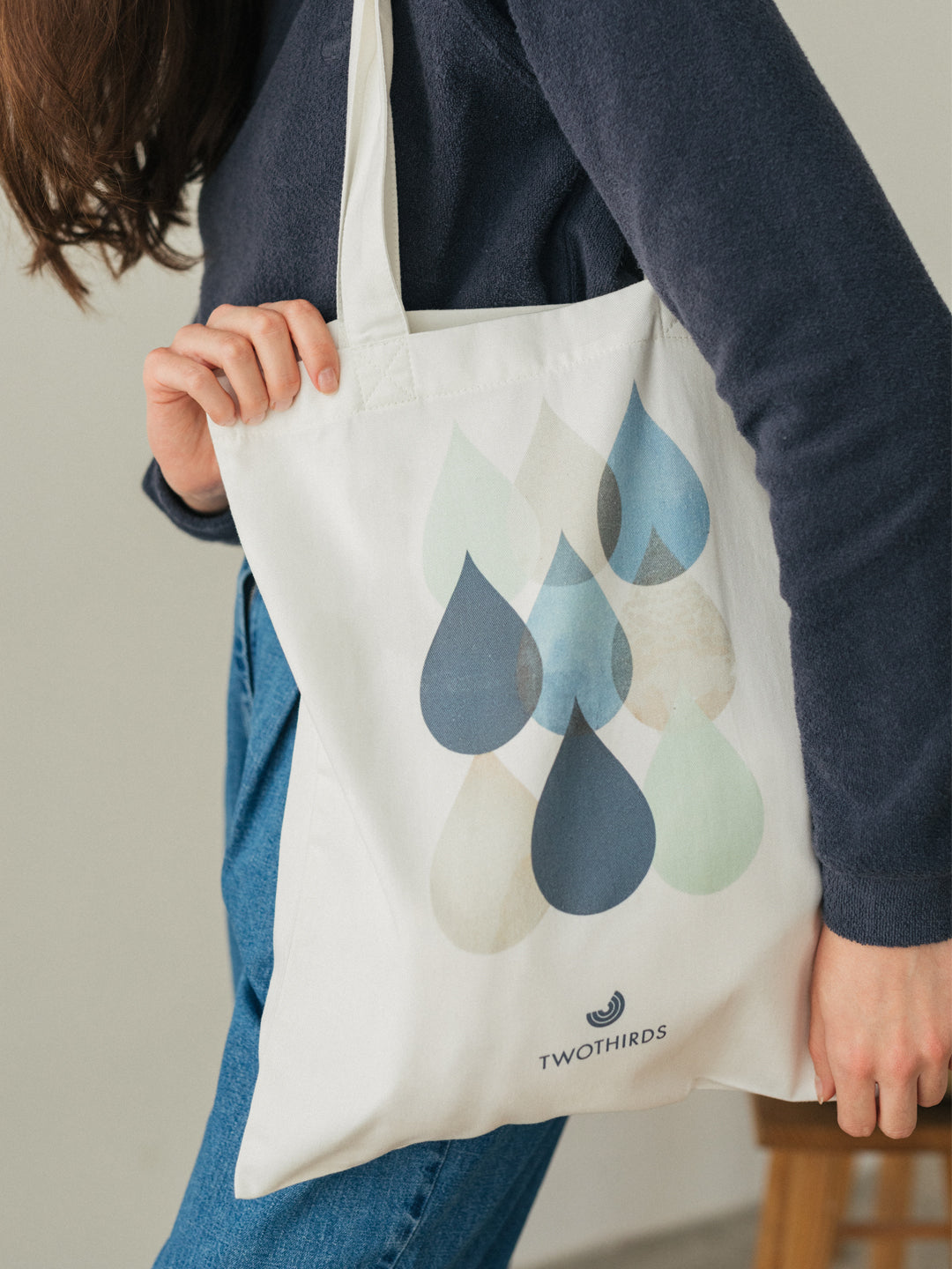 Small Tote Bag - Drops Natural