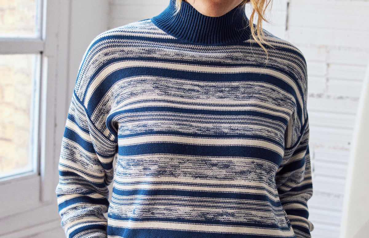 Silver - Navy Multicolour Stripes