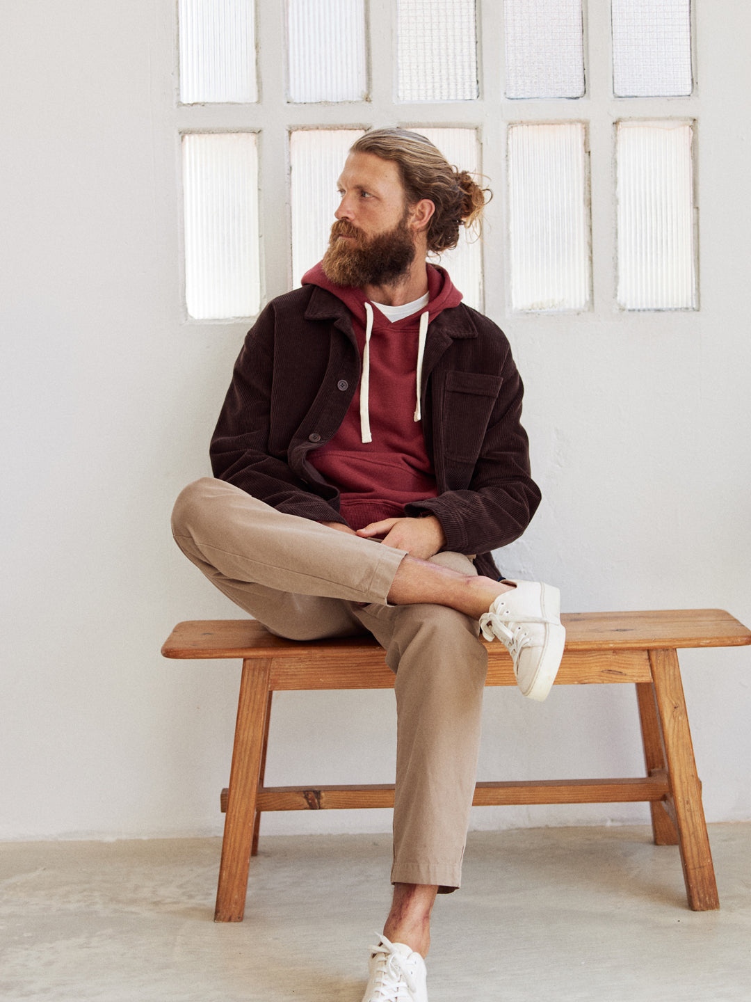 burgundy and brown outfit men