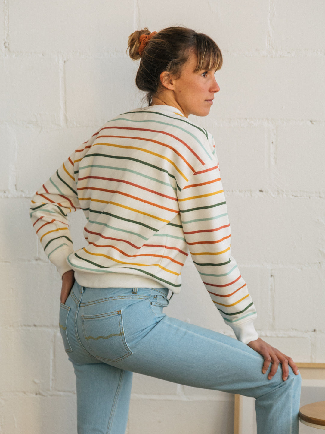 sustainable mixed stripes sweatshirt