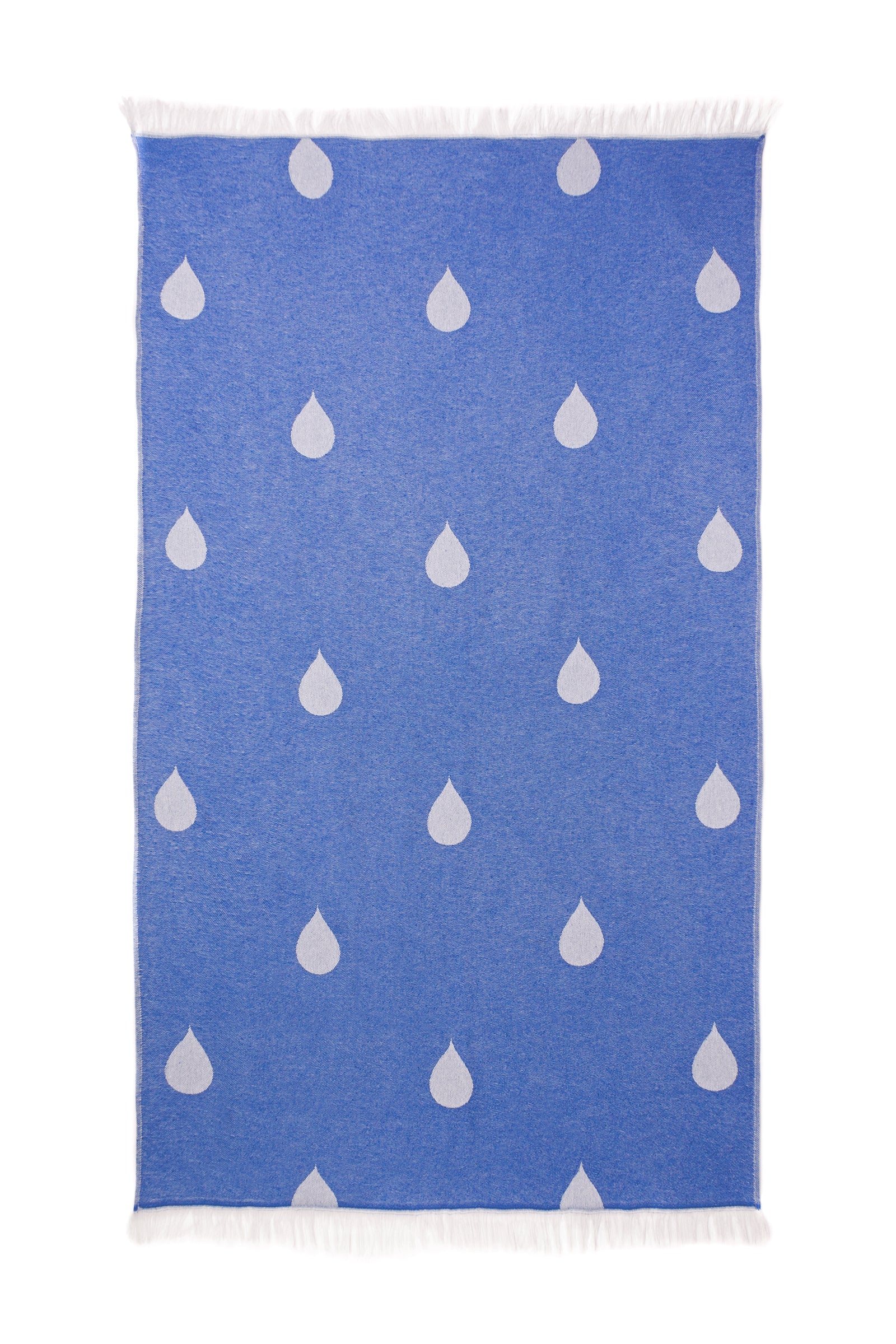 Grande Serviette de Plage Polka Drops - Bright Blue