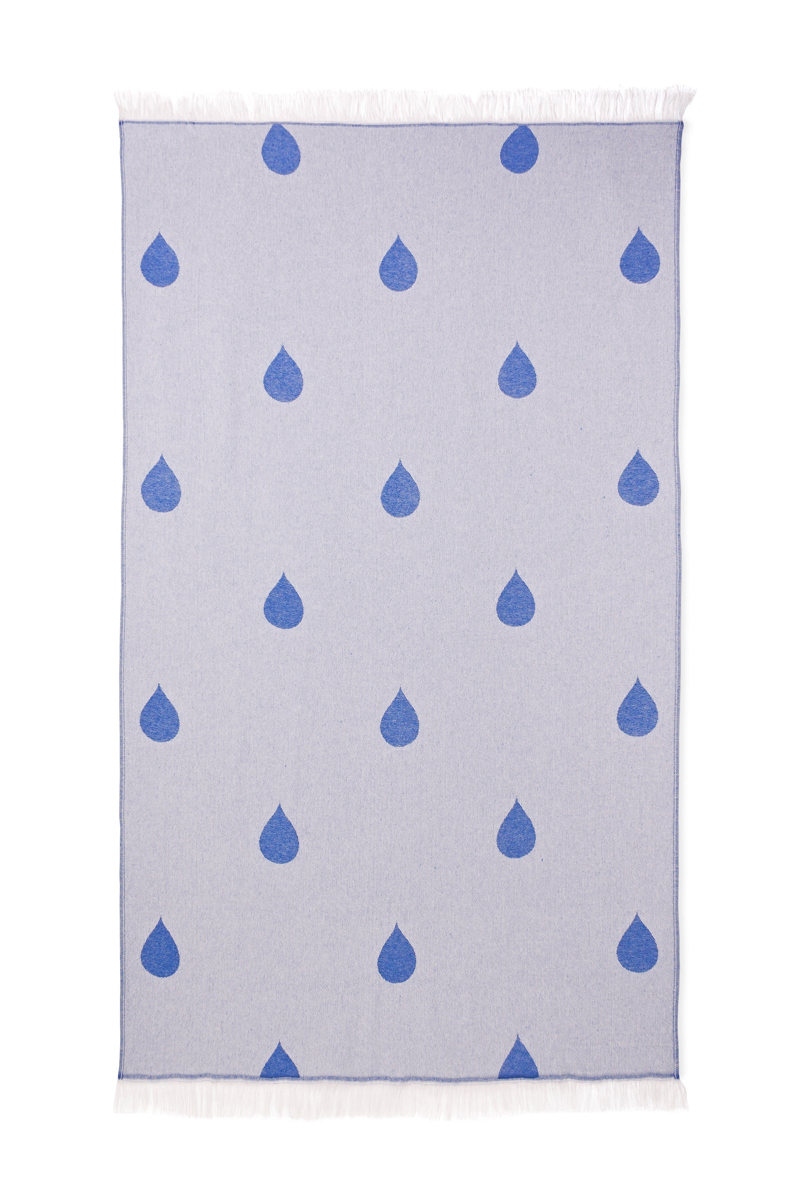 Grande Serviette de Plage Polka Drops - Bright Blue